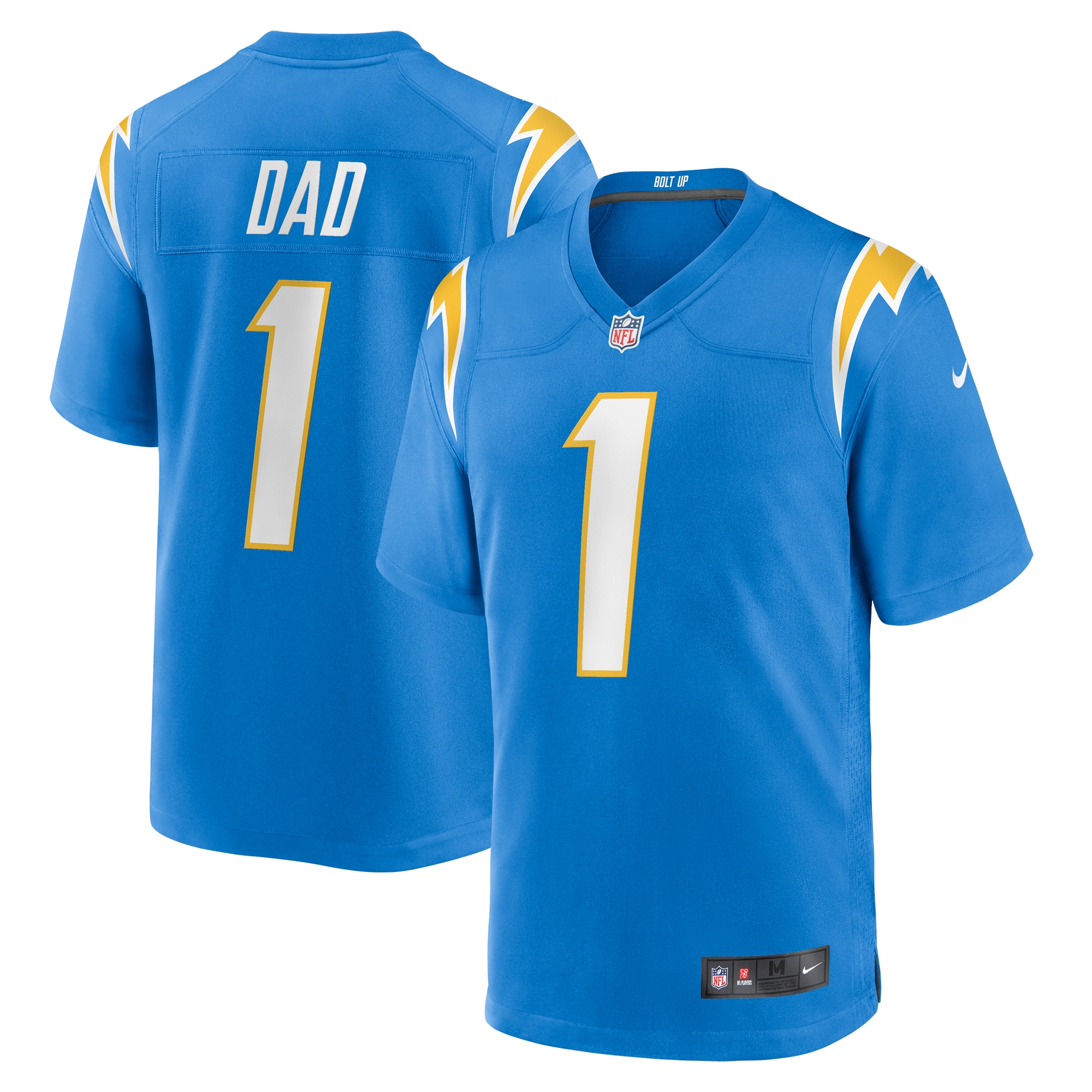 Number 1 Dad Los Angeles Chargers Nike Game Jersey - Powder Blue - vstockx