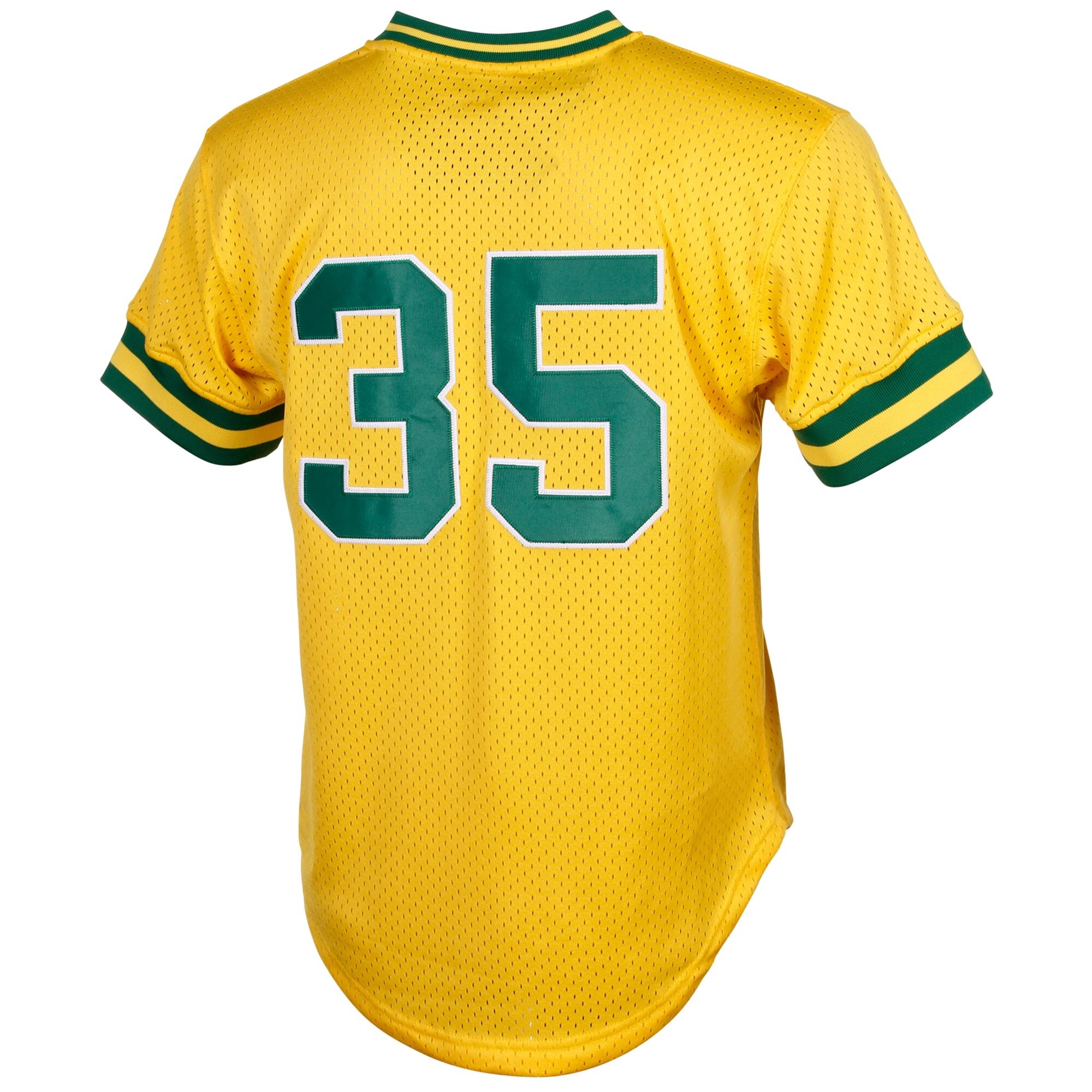 Rickey Henderson Oakland Athletics Mitchell & Ness Cooperstown Mesh Batting Practice Jersey - Yellow - vstockx