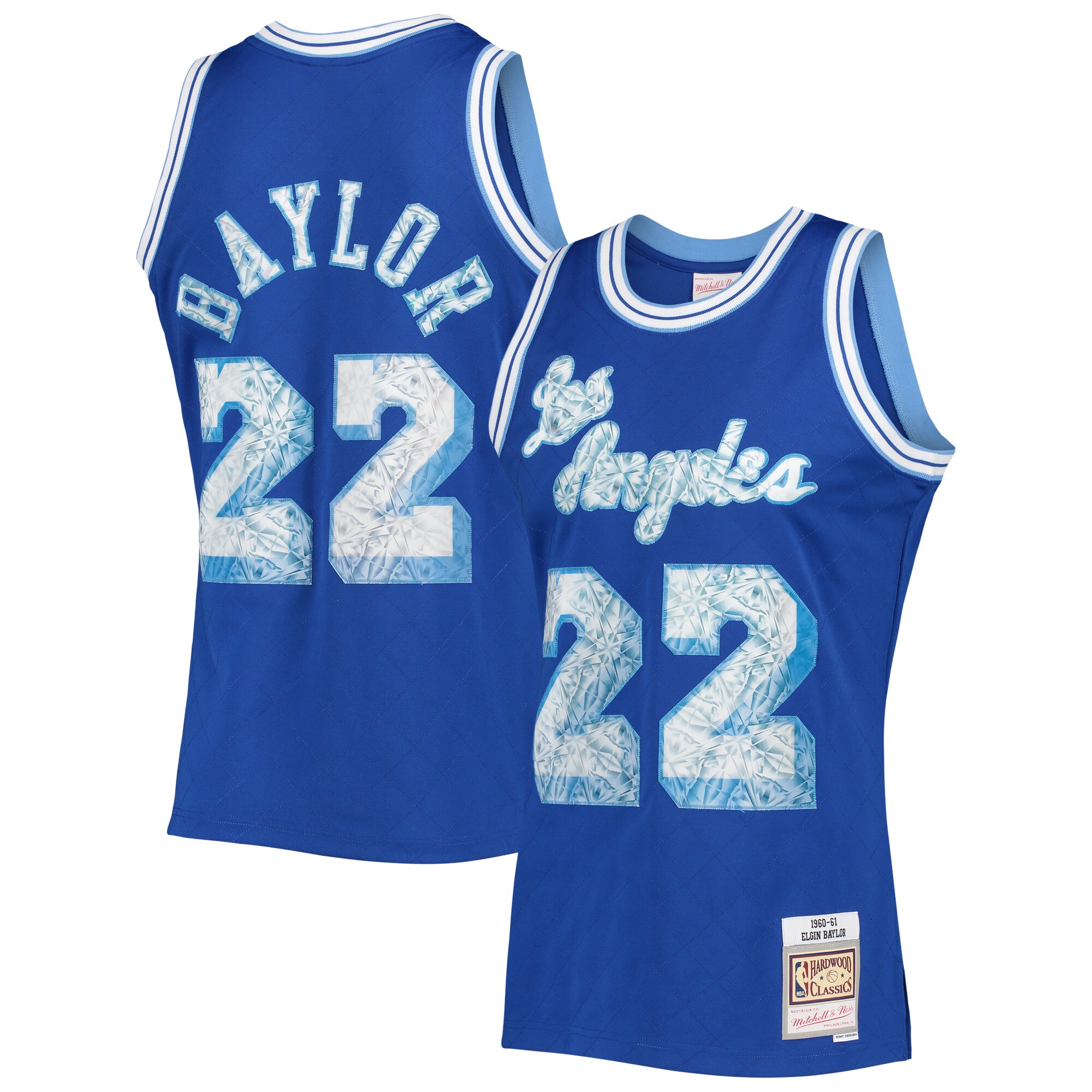 Elgin Baylor Los Angeles Lakers Mitchell & Ness 1996/97 Hardwood Classics NBA 75th Anniversary Diamond Swingman Jersey - Royal - vstockx