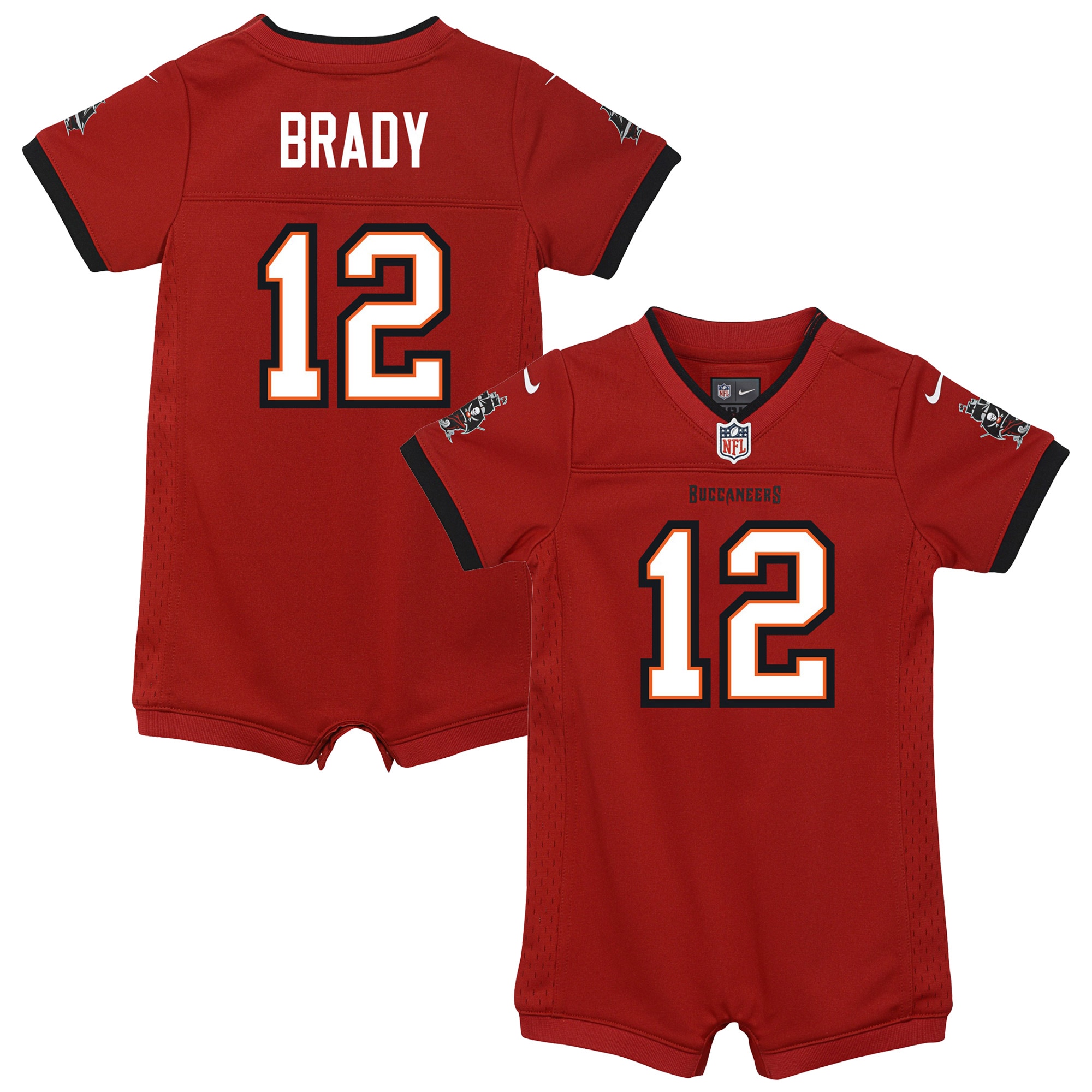 Tom Brady Tampa Bay Buccaneers Nike Newborn & Infant Game Romper Jersey - Red - vstockx