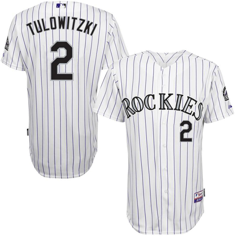 Men's Colorado Rockies Troy Tulowitzki Replica Home Jersey - White - vstockx