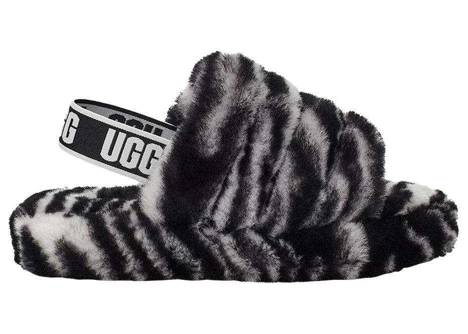 UGG Fluff Yeah Slide Zebra (Kids) - vstockx