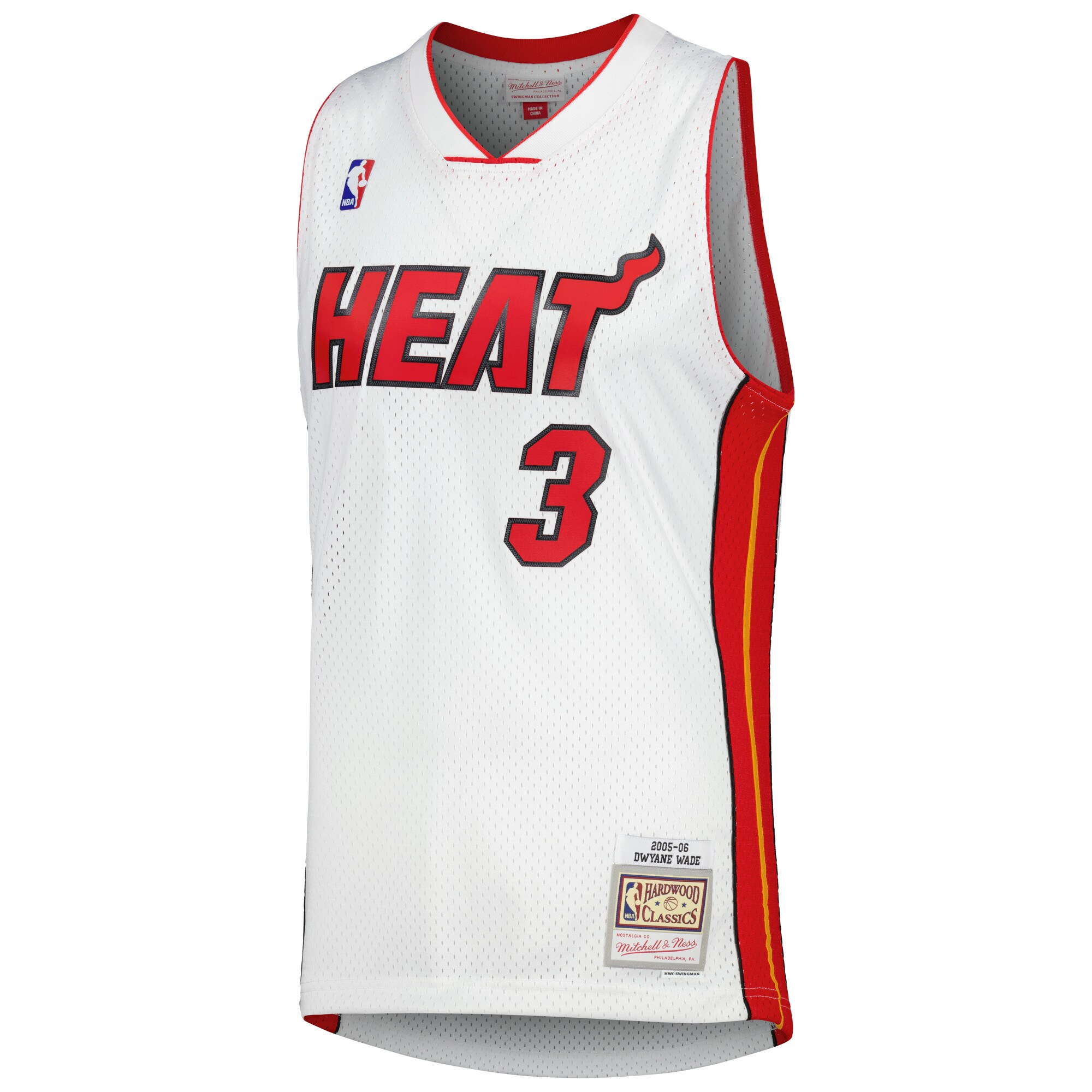 Dwyane Wade Miami Heat Mitchell & Ness 2001/02 Hardwood Classics Swingman Jersey - White - vstockx