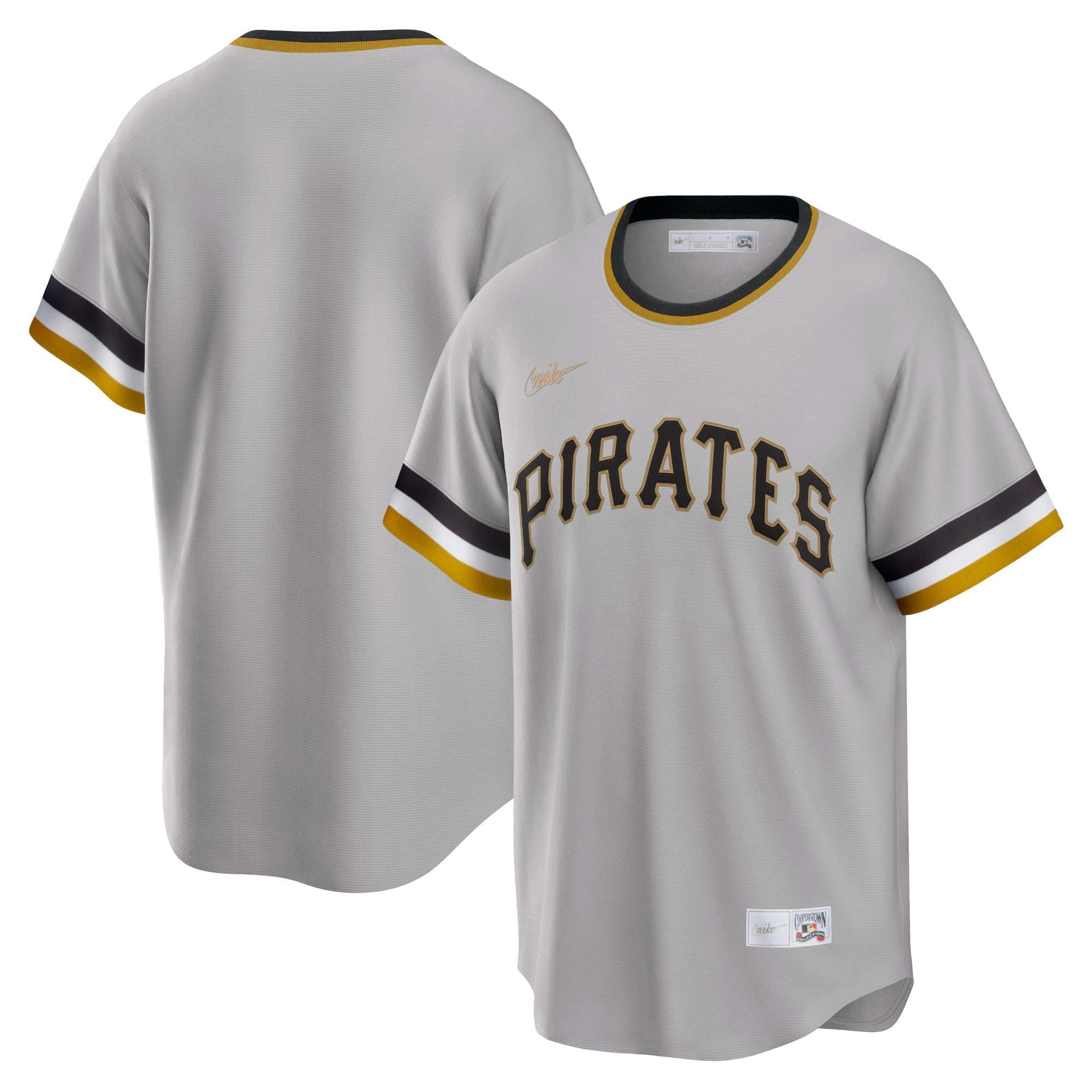 Men's Nike Gray Pittsburgh Pirates Road Cooperstown Collection Team Jersey - vstockx