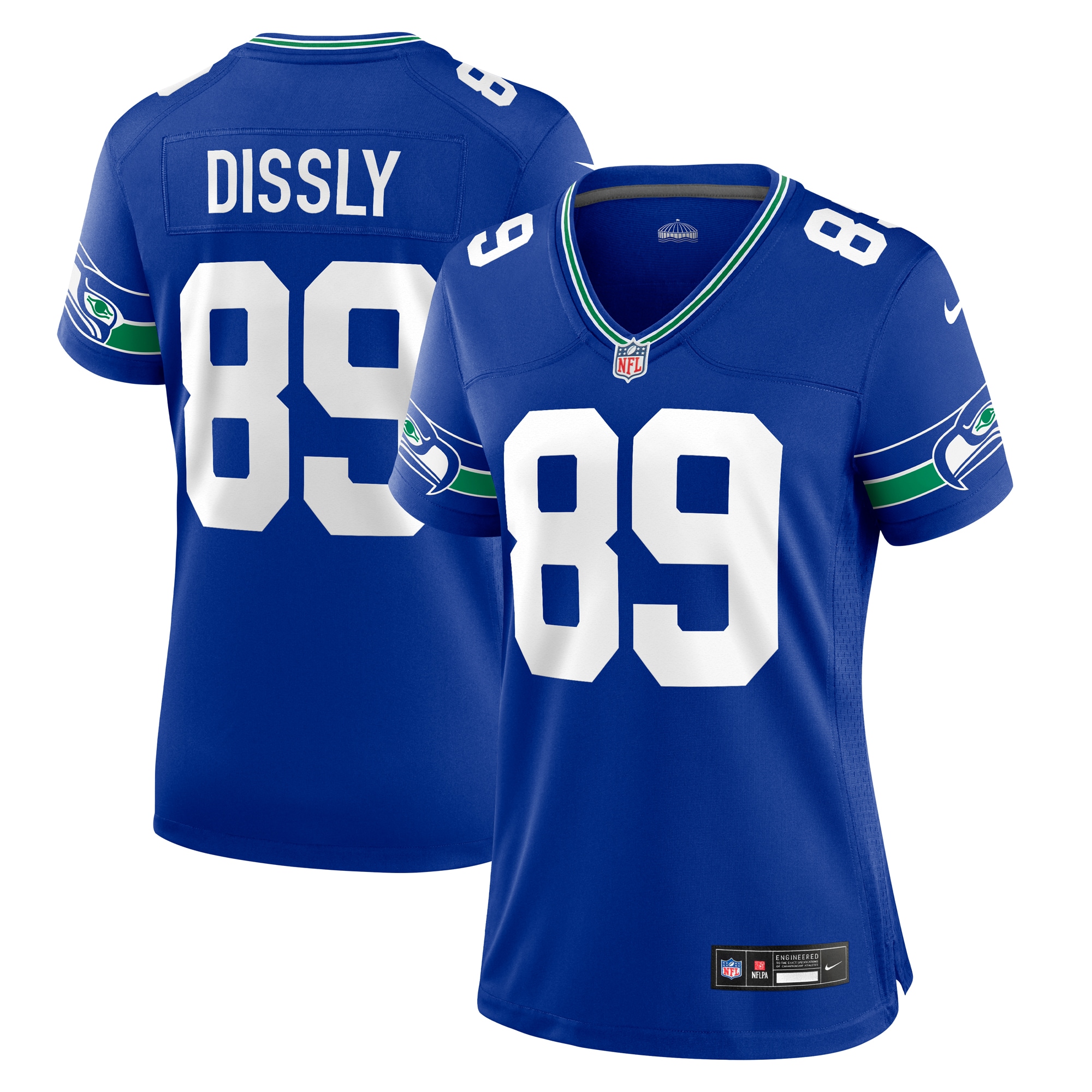 Will Dissly Seattle Seahawks Nike Women's Throwback Player Game Jersey - Royal - vstockx