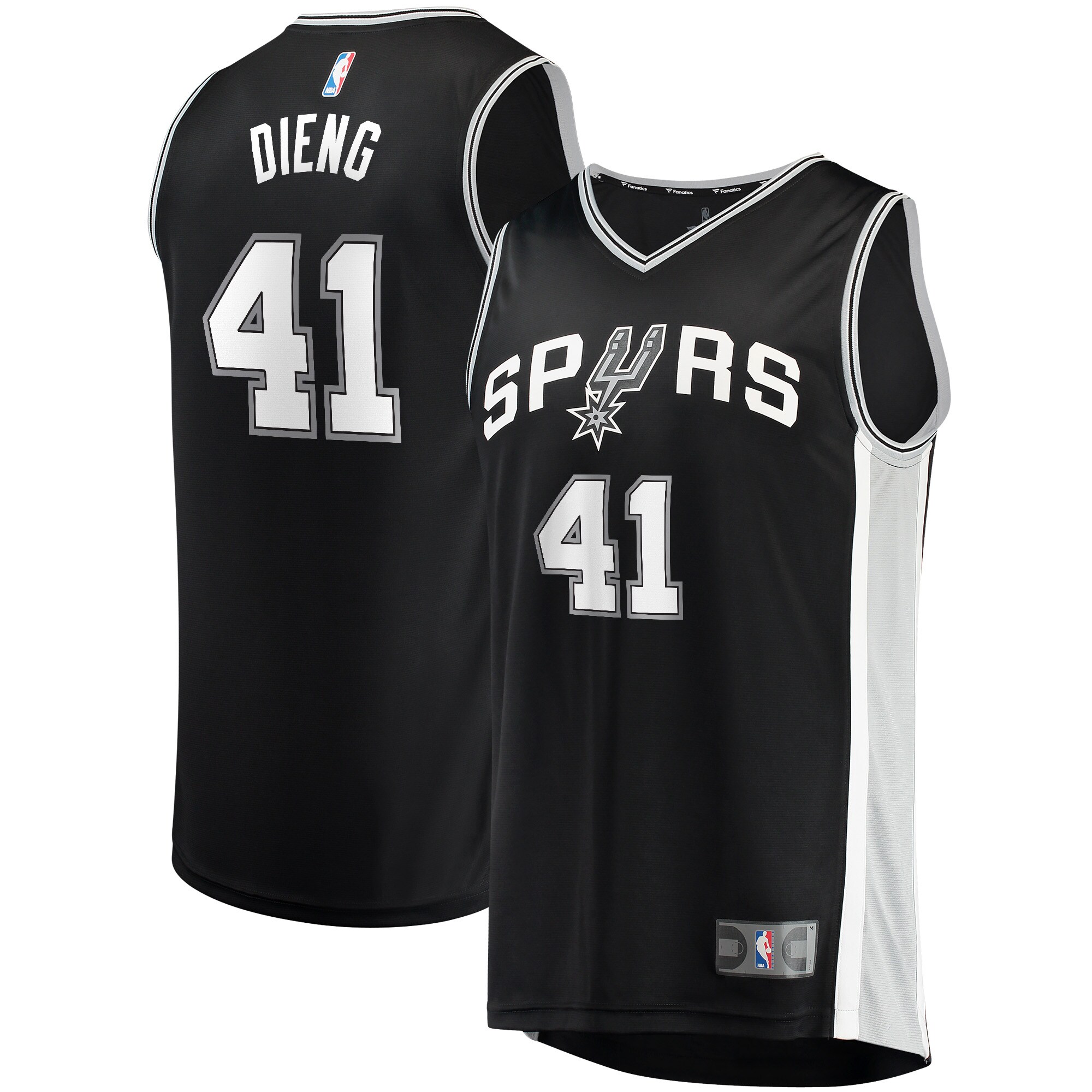 Gorgui Dieng San Antonio Spurs Fanatics Branded Fast Break Player Jersey - Icon Edition - Black - vstockx