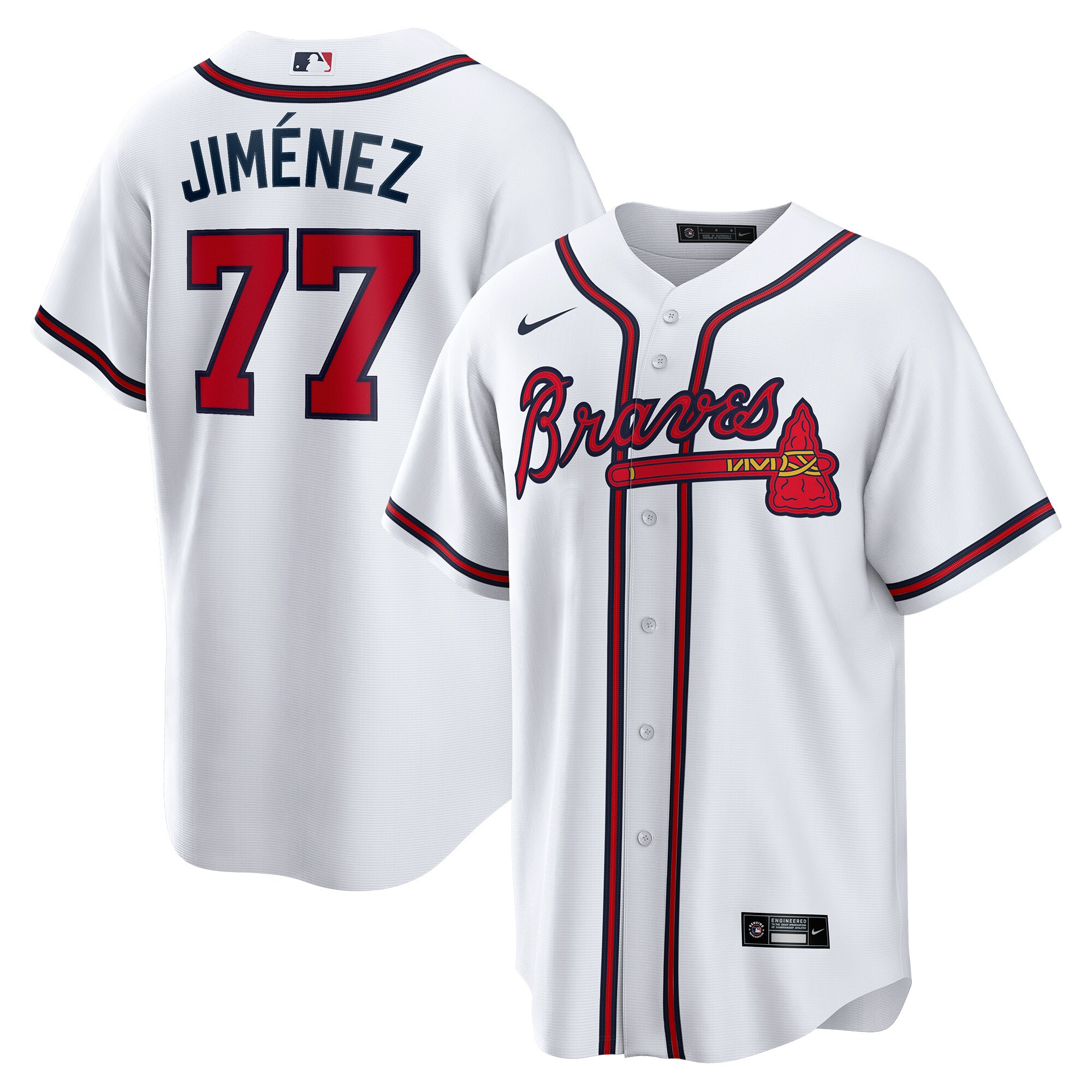 Joe Jimenez Atlanta Braves Nike Home Replica Player Jersey - White - vstockx