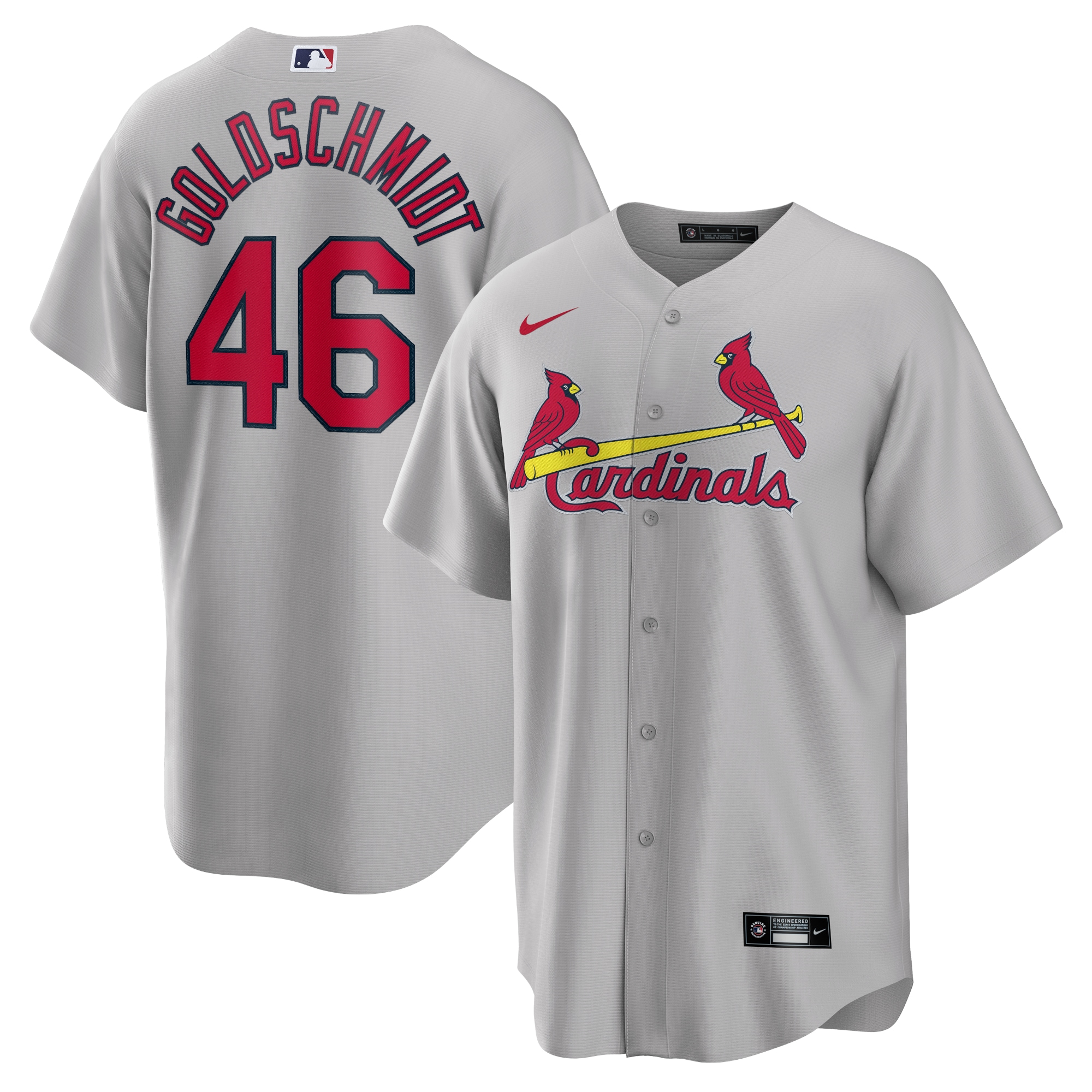 Paul Goldschmidt St. Louis Cardinals Nike Road Replica Player Name Jersey - Gray - vstockx