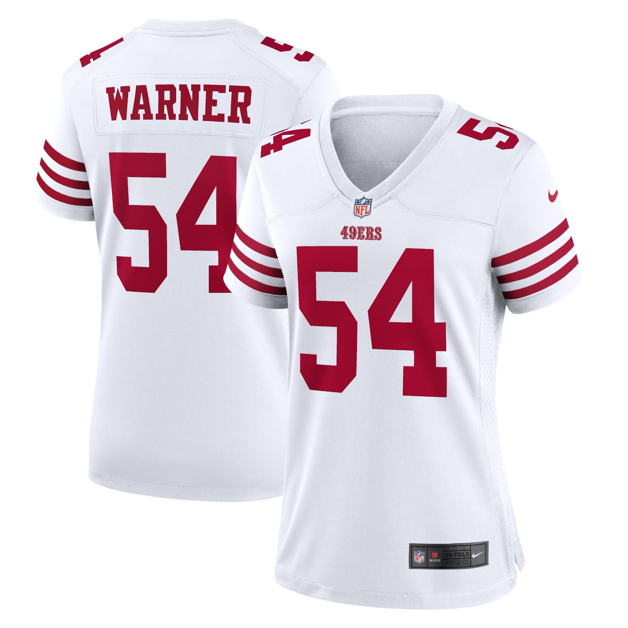 Women's Nike Fred Warner White San Francisco 49ers Player Game Jersey - vstockx