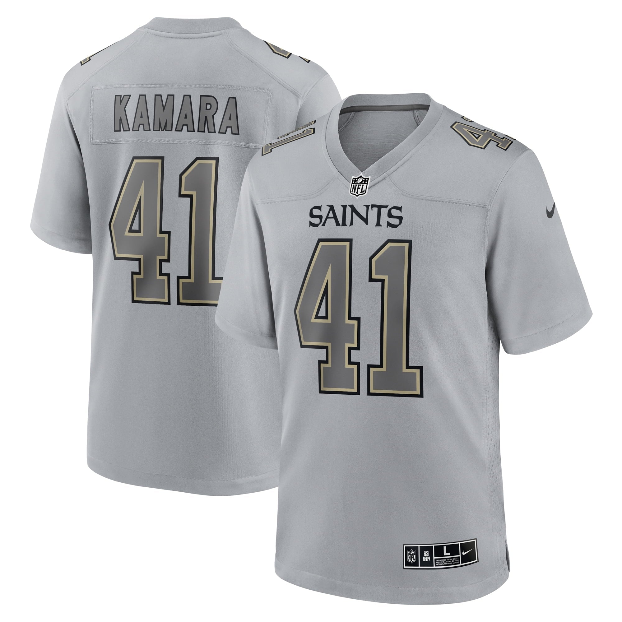 Men's Nike Alvin Kamara Gray New Orleans Saints Atmosphere Fashion Game Jersey - vstockx