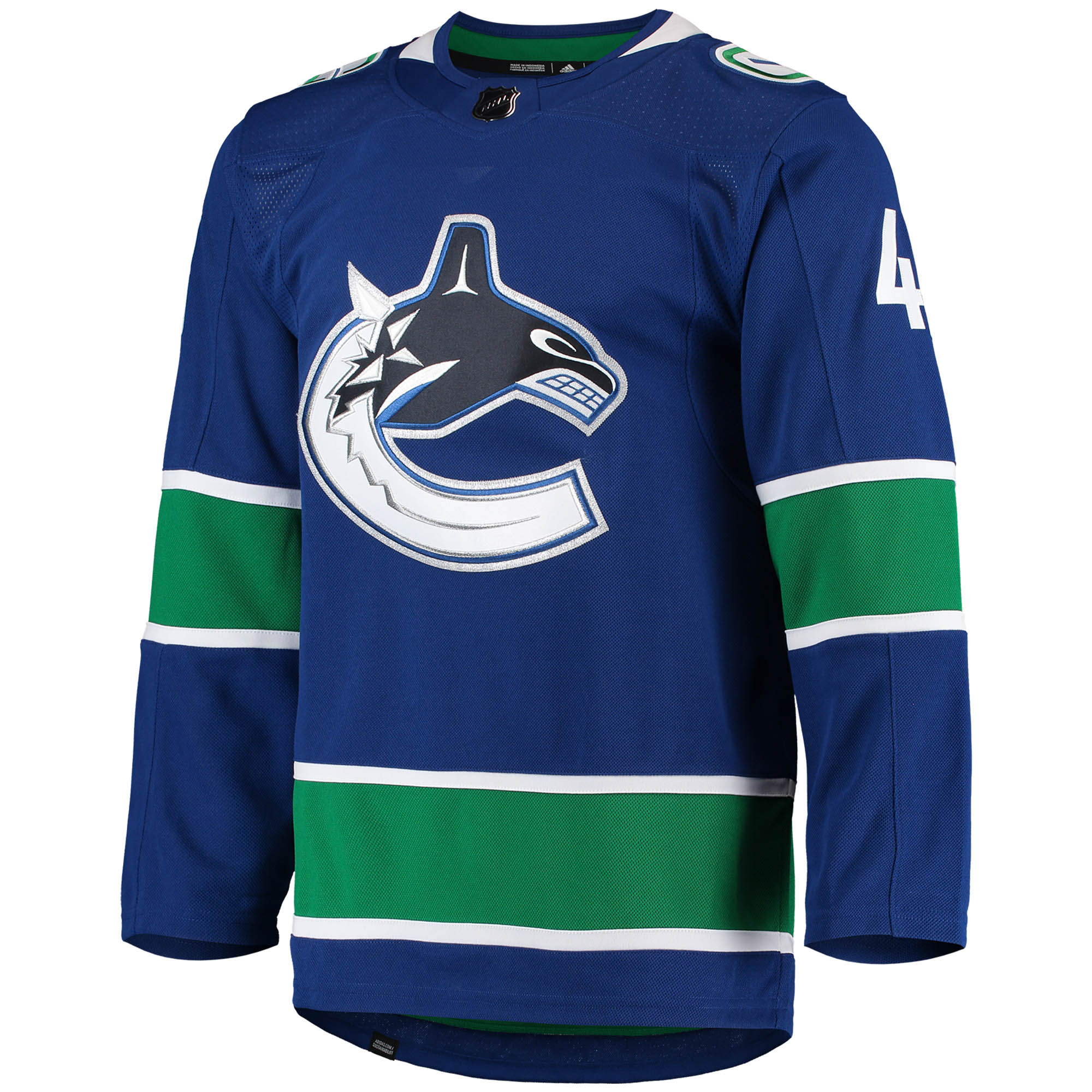Quinn Hughes Vancouver Canucks adidas Home Primegreen Authentic Pro Player Jersey - Blue - vstockx