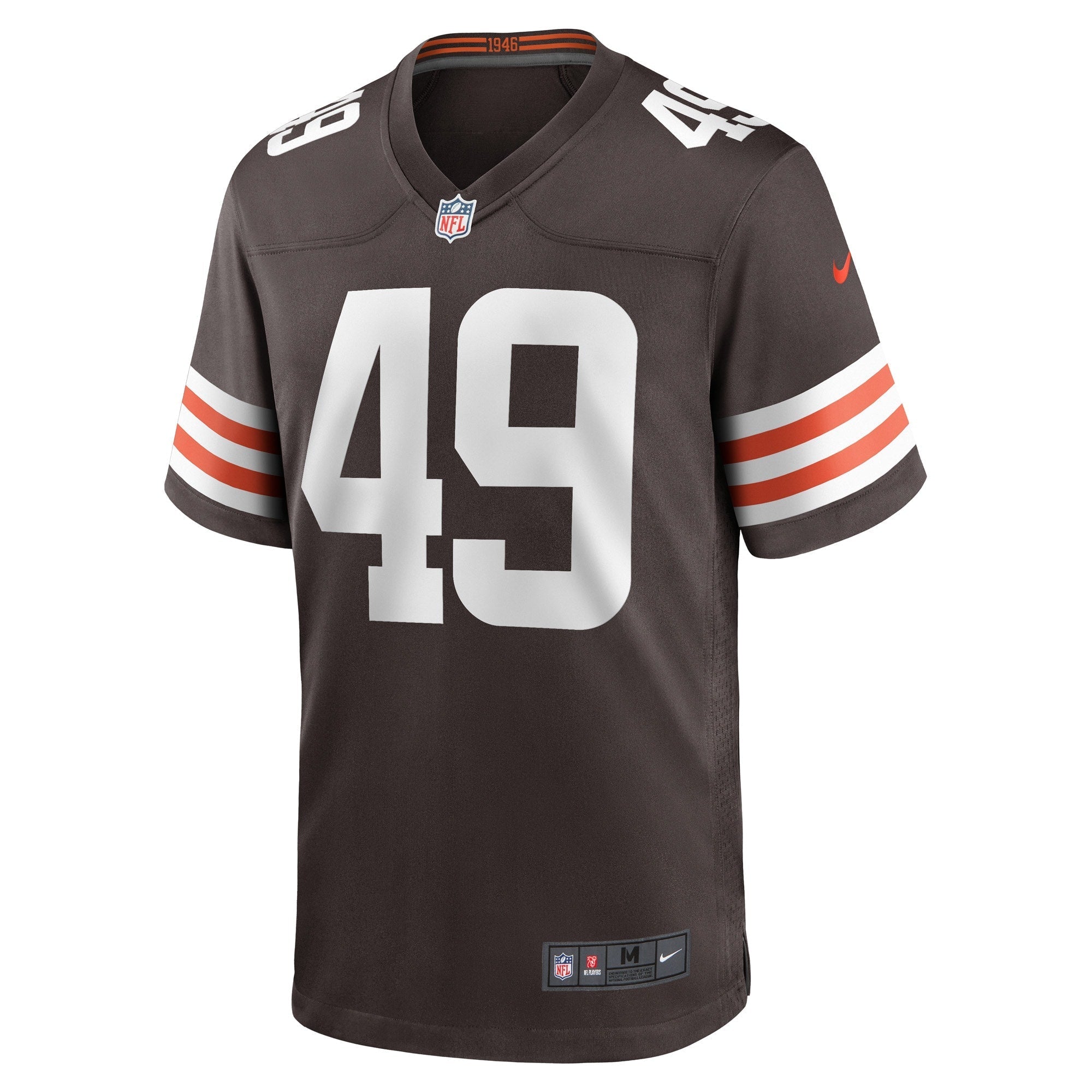Men's Nike Shaun Jolly Brown Cleveland Browns Game Player Jersey - vstockx