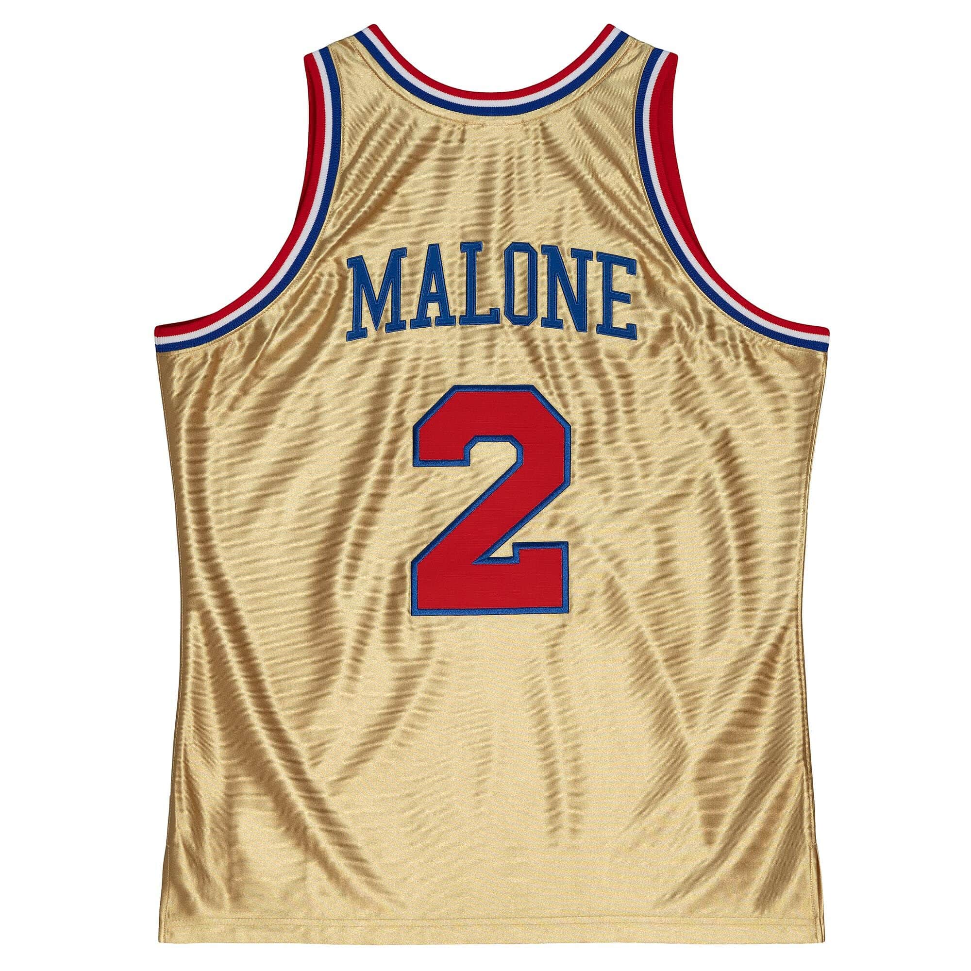 75th Anniversary Gold Swingman Moses Malone Philadelphia 76ers 1982-83 Jersey - vstockx