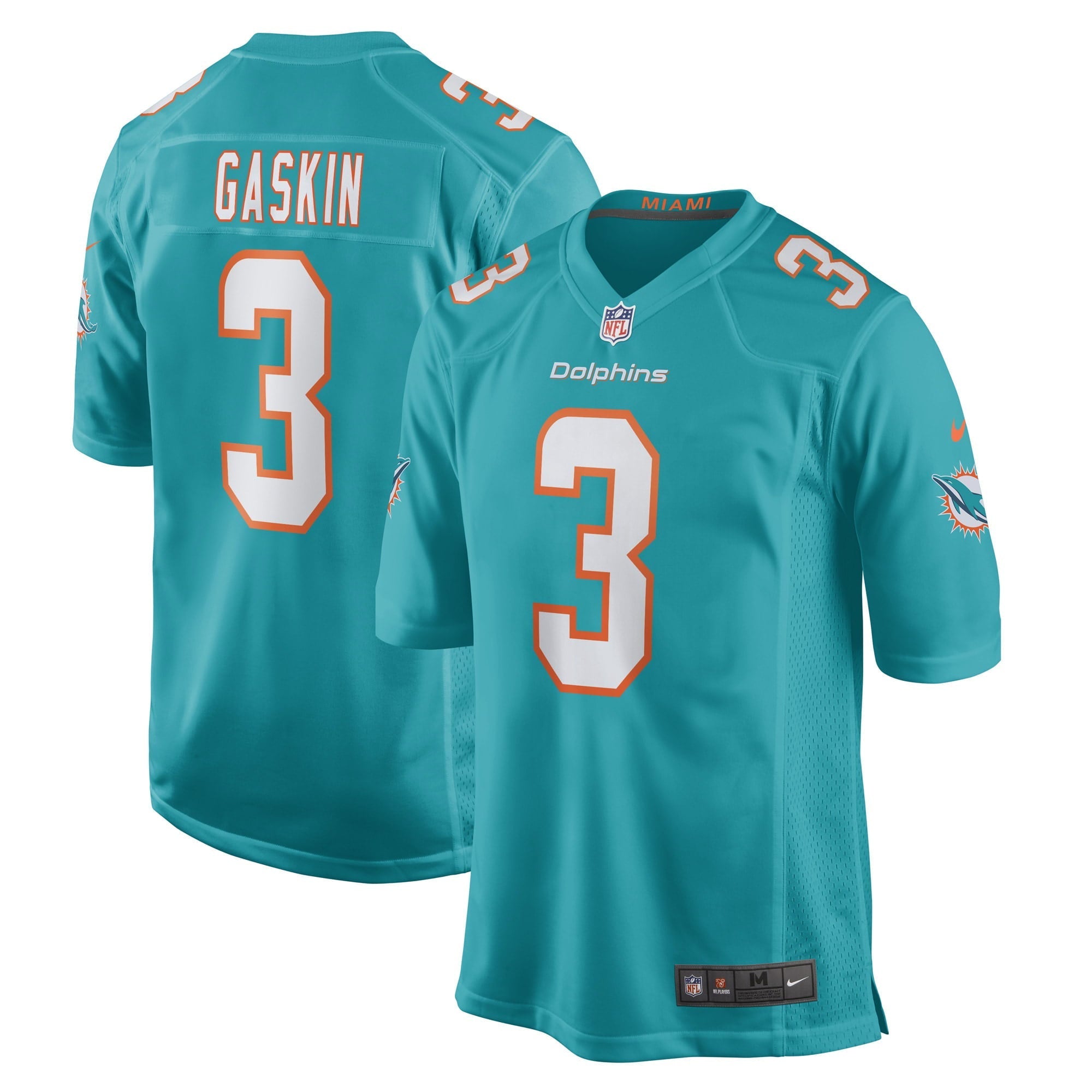 Men's Nike Myles Gaskin Aqua Miami Dolphins Game Player Jersey - vstockx