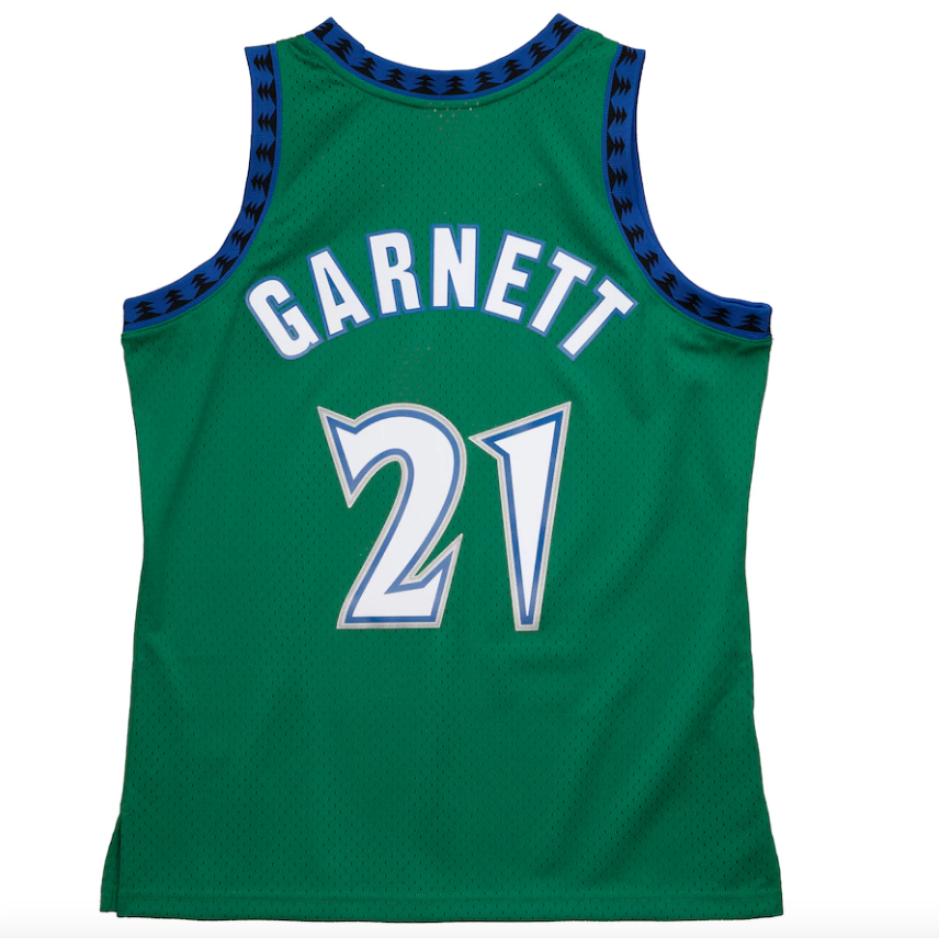 Men's Minnesota Timberwolves Kevin Garnett Mitchell & Ness Green 1997-98 Hardwood Classics Reload 2.0 Swingman Jersey - vstockx
