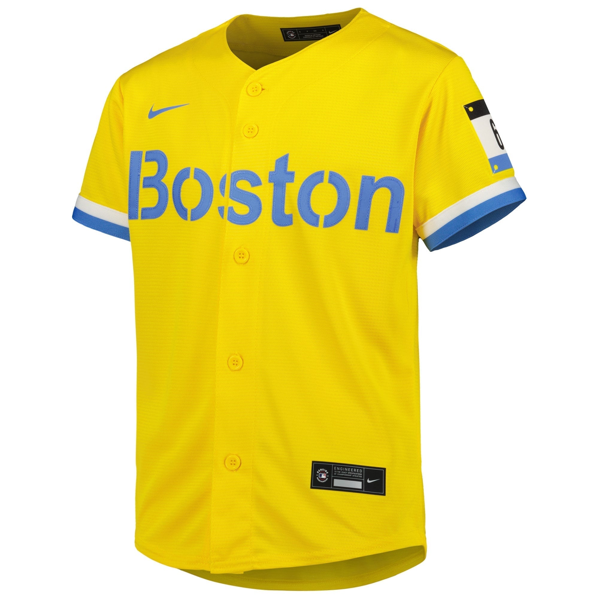 Youth Nike David Ortiz Gold Boston Red Sox City Connect Replica Player Jersey - vstockx
