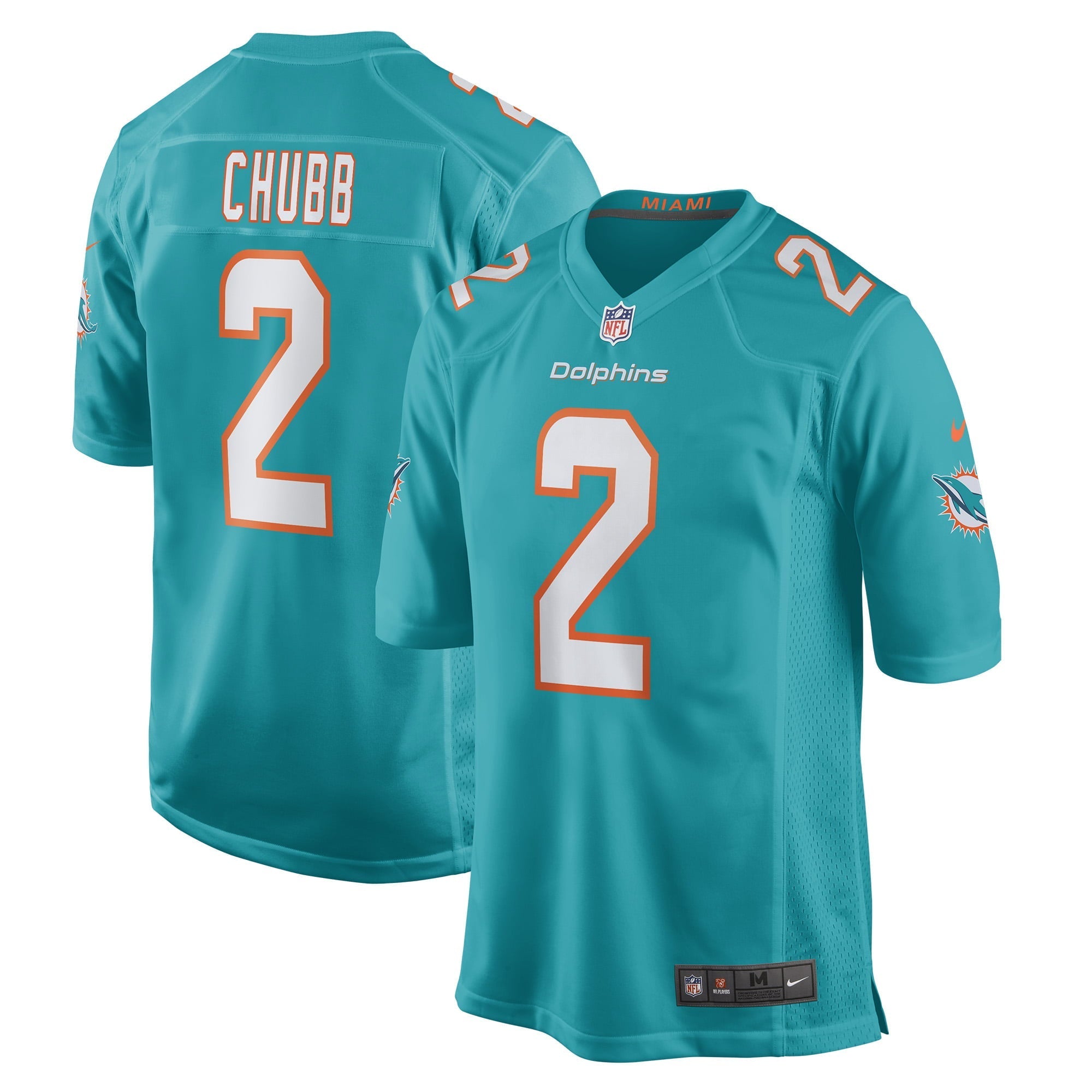 Men's Nike Bradley Chubb Aqua Miami Dolphins Game Player Jersey - vstockx