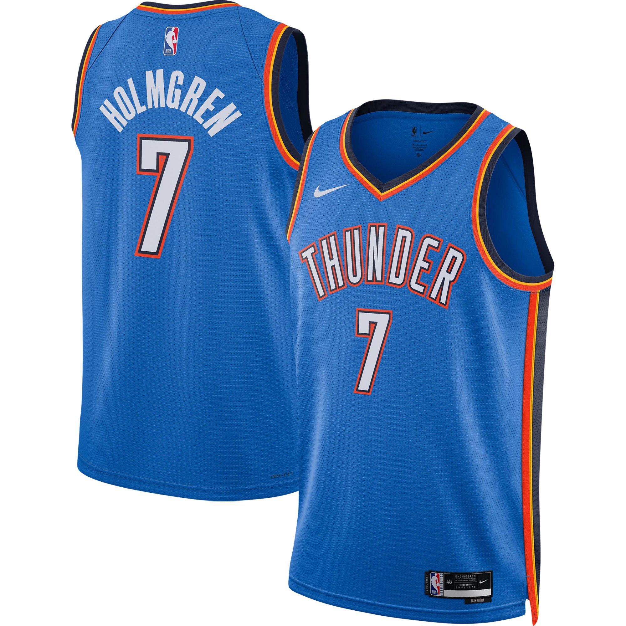Chet Holmgren Oklahoma City Thunder Nike Unisex 2022 NBA Draft First Round Pick Player Swingman Jersey - Icon Edition - Blue - vstockx