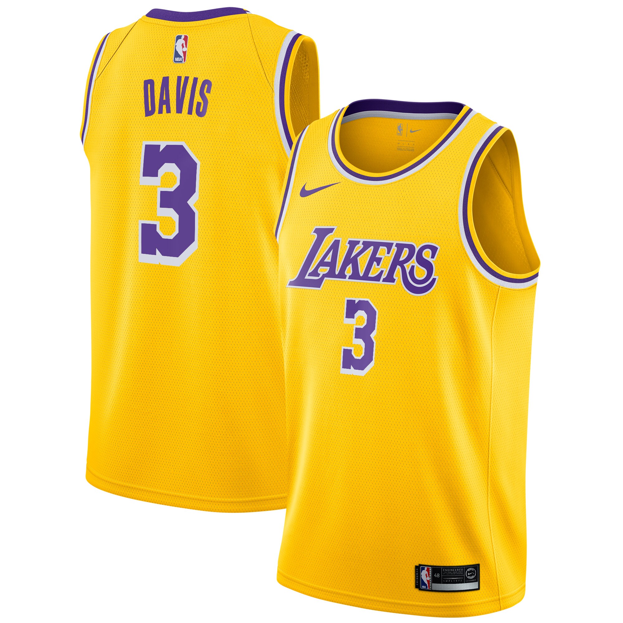 Anthony Davis Los Angeles Lakers Nike 2019/20 Swingman Jersey Gold - Icon Edition - vstockx