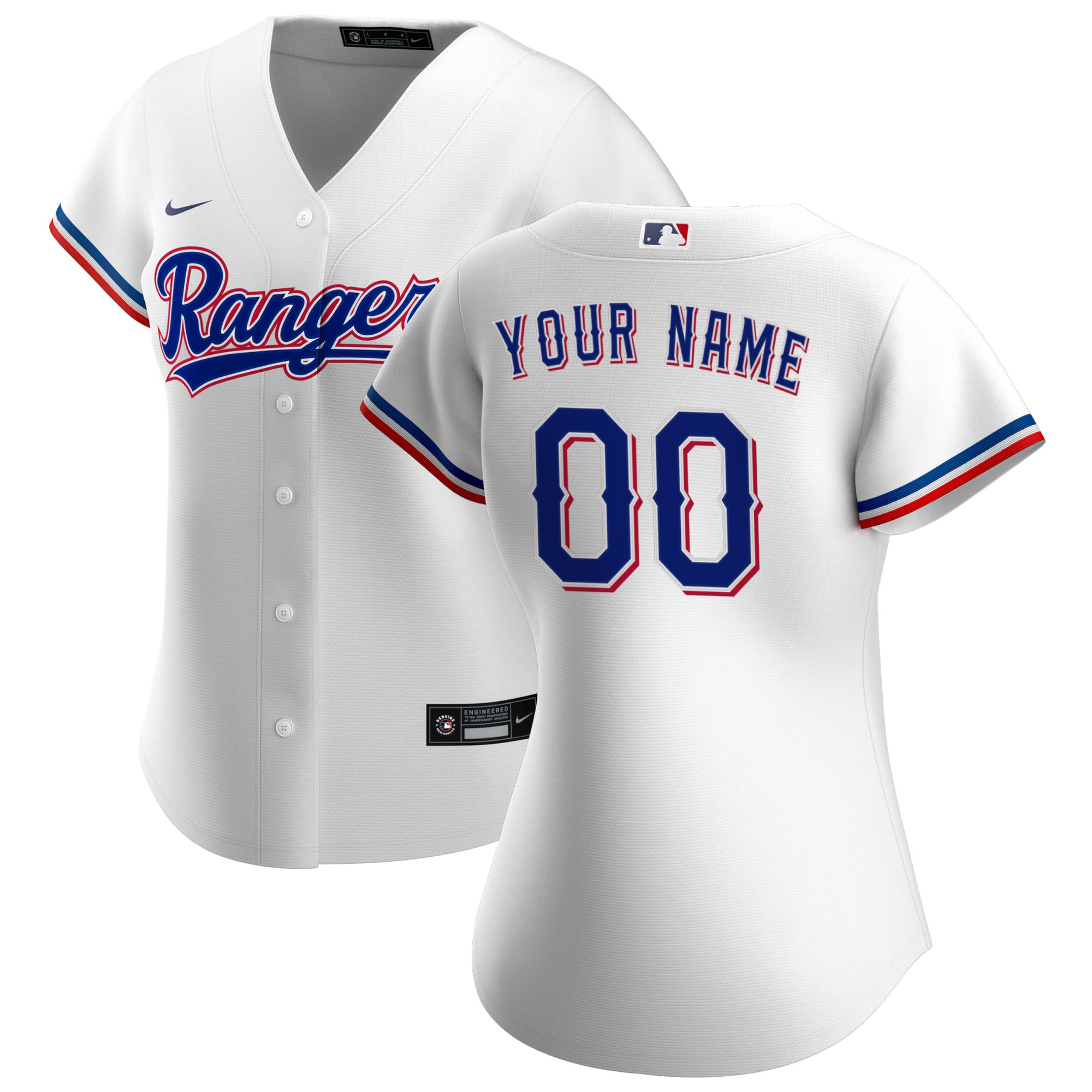 Texas Rangers Nike Women's Home Replica Custom Jersey - White - vstockx