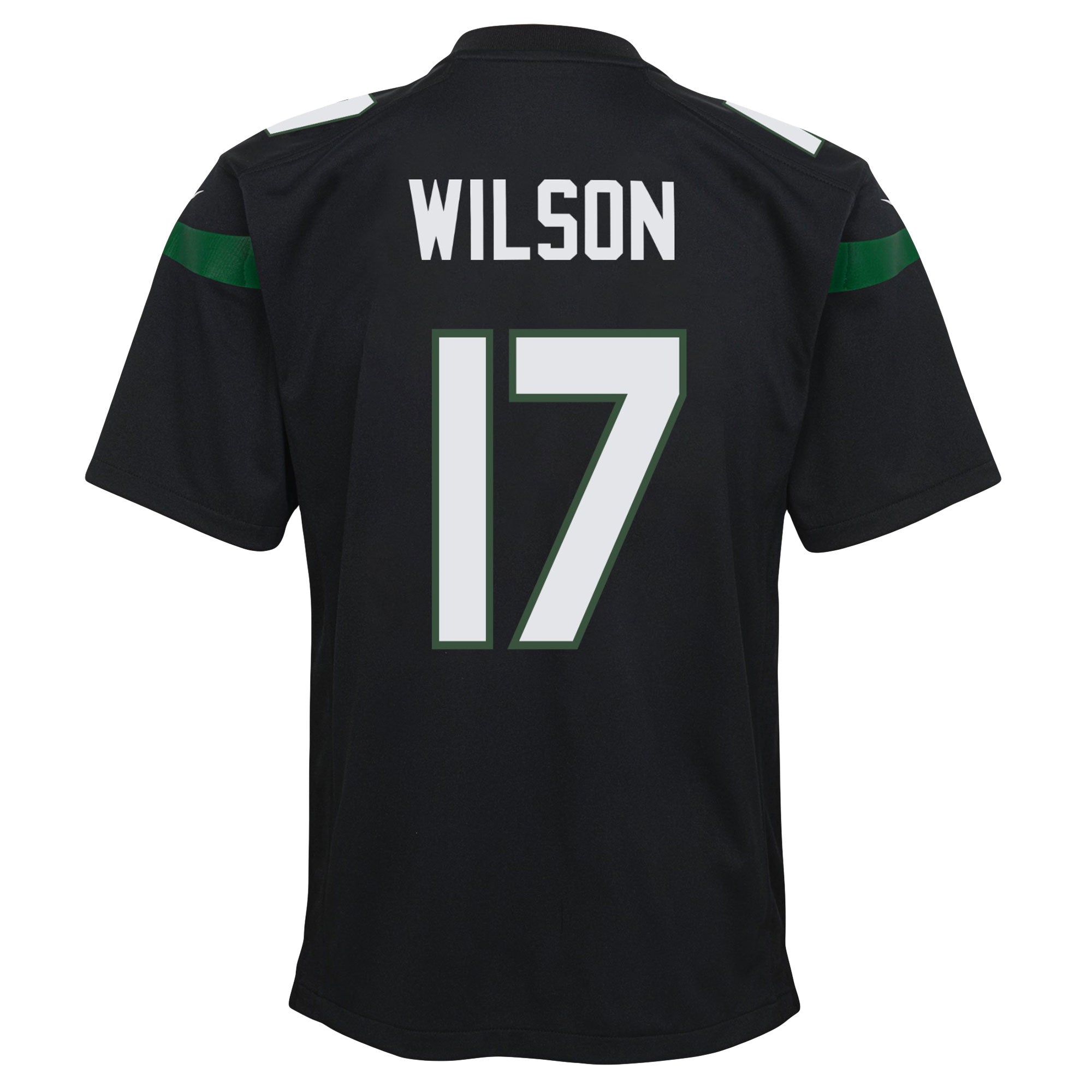 Youth Nike Garrett Wilson Black New York Jets Game Jersey - vstockx