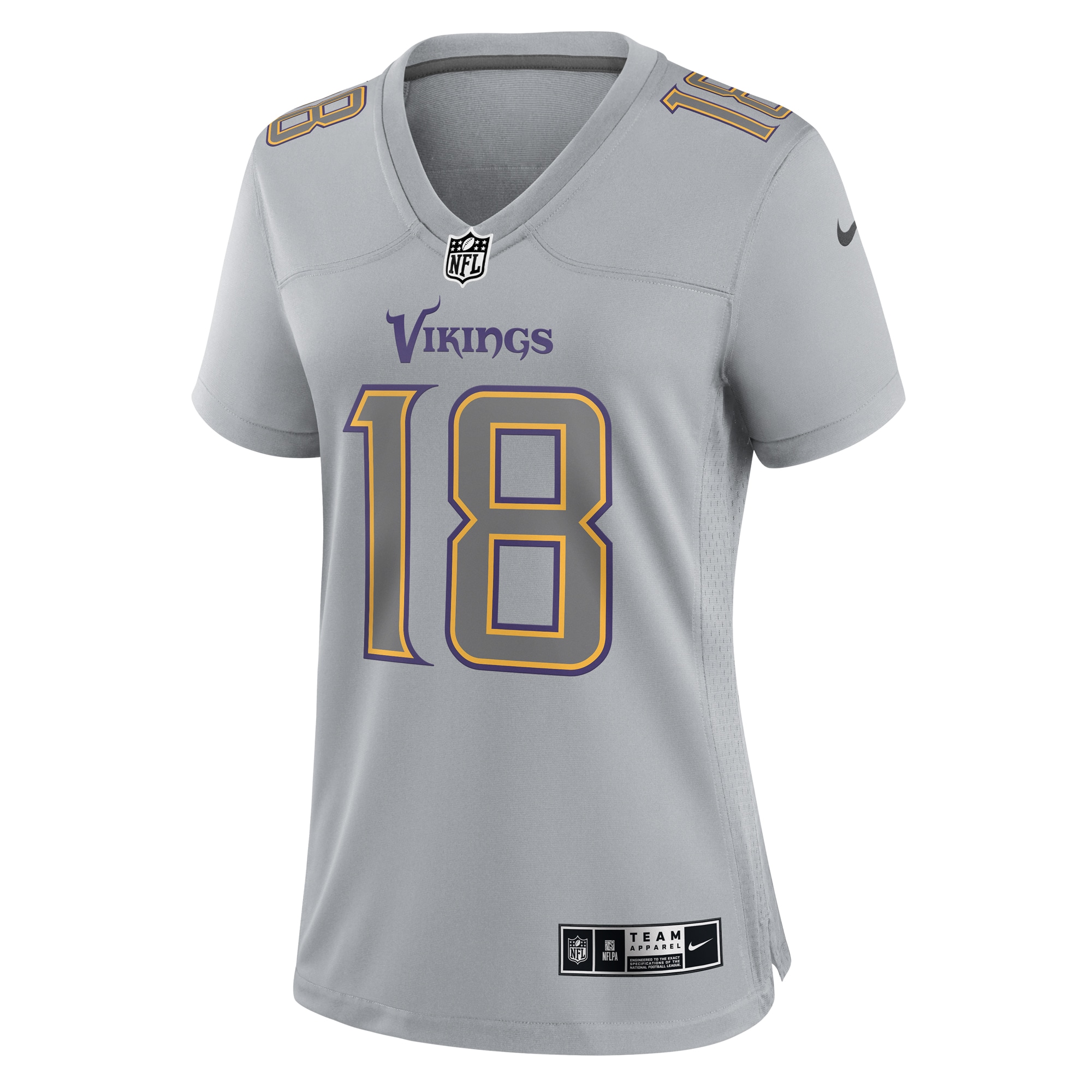 Justin Jefferson Minnesota Vikings Nike Women's Atmosphere Fashion Game Jersey - Gray - vstockx