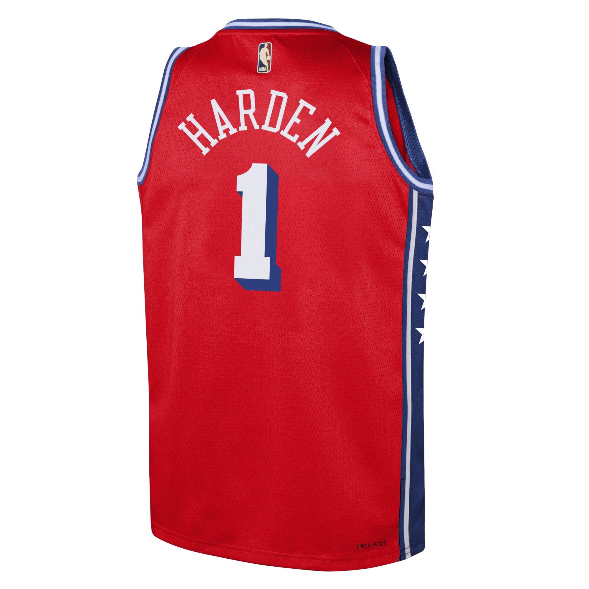 James Harden Philadelphia 76ers Jordans Brand Youth Swingman Jersey - Statement Edition - Red - vstockx