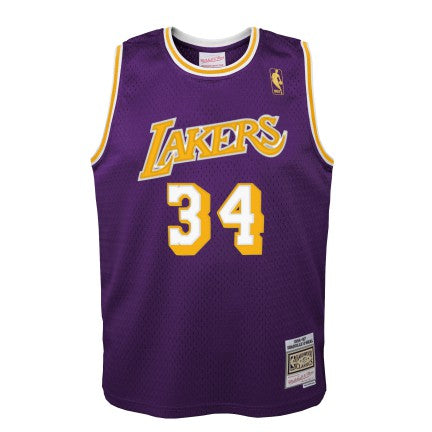 Youth Los Angeles Lakers Shaquille O`Neal Mitchell & Ness Purple 1996-97 Hardwood Classics Swingman Jersey - vstockx