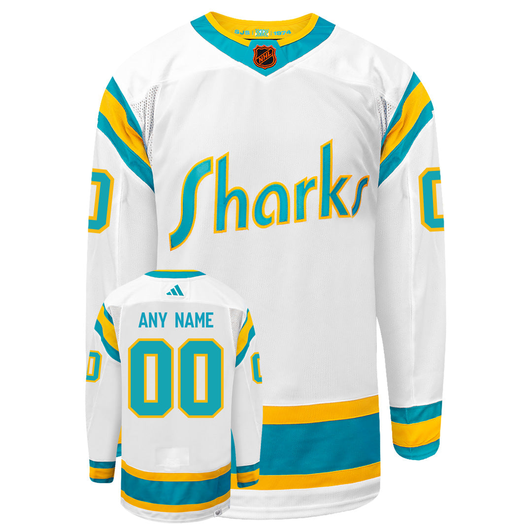 Customizable San Jose Sharks Adidas 2022 Primegreen Reverse Retro Authentic NHL Hockey Jersey - vstockx