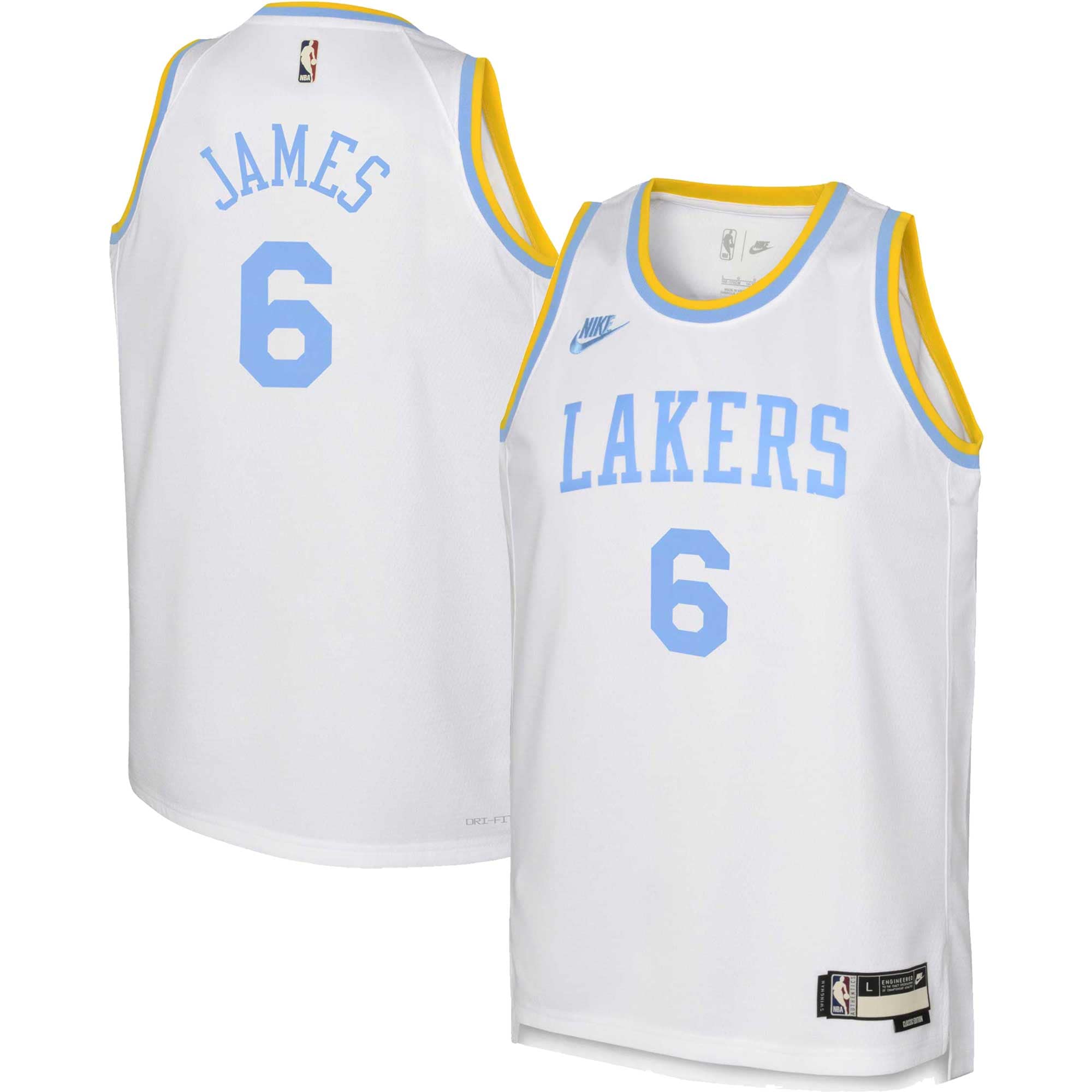 LeBron James Los Angeles Lakers Nike Youth 2022/23 Swingman Jersey White - Classic Edition - vstockx