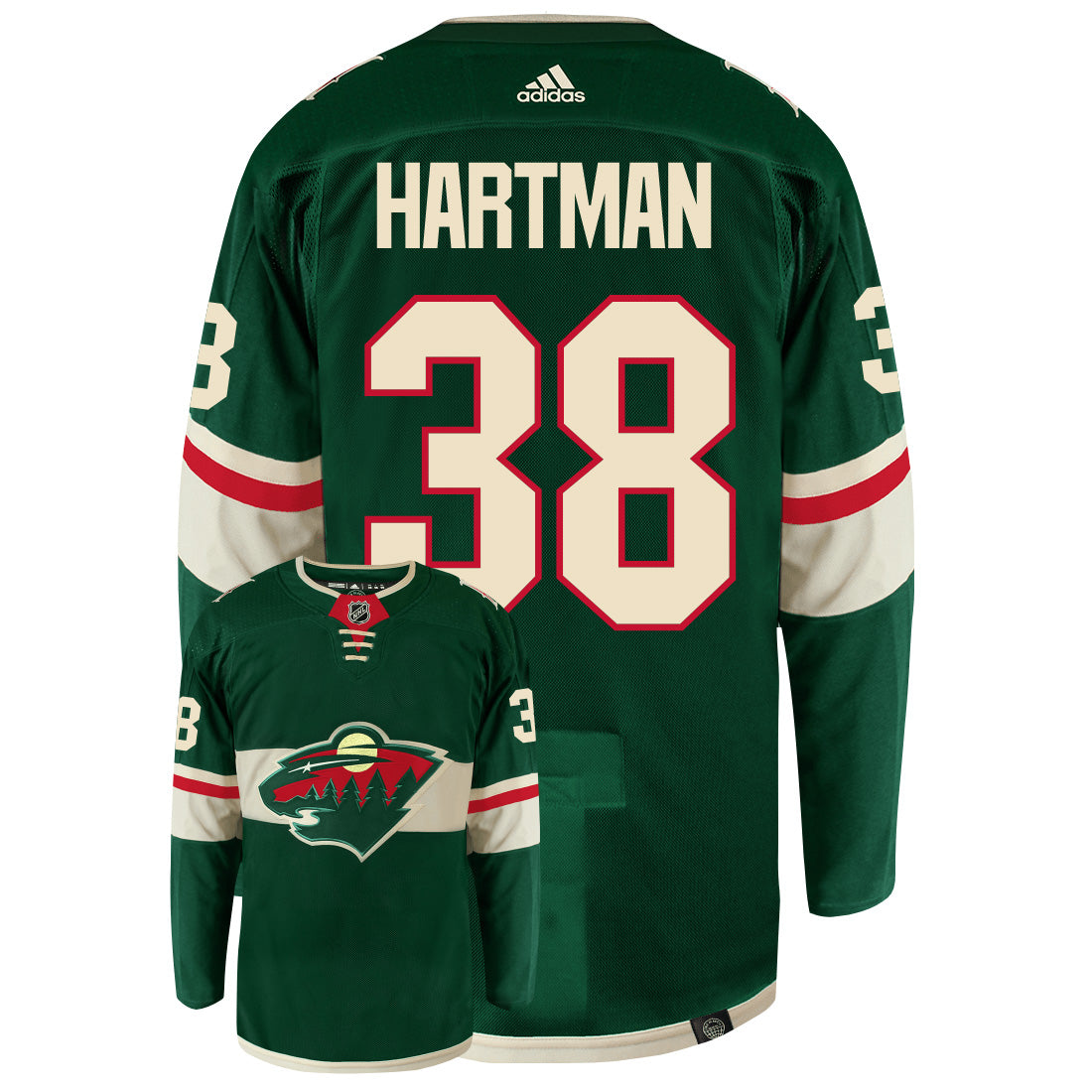 Ryan Hartman Minnesota Wild Adidas Primegreen Authentic NHL Hockey Jersey - vstockx
