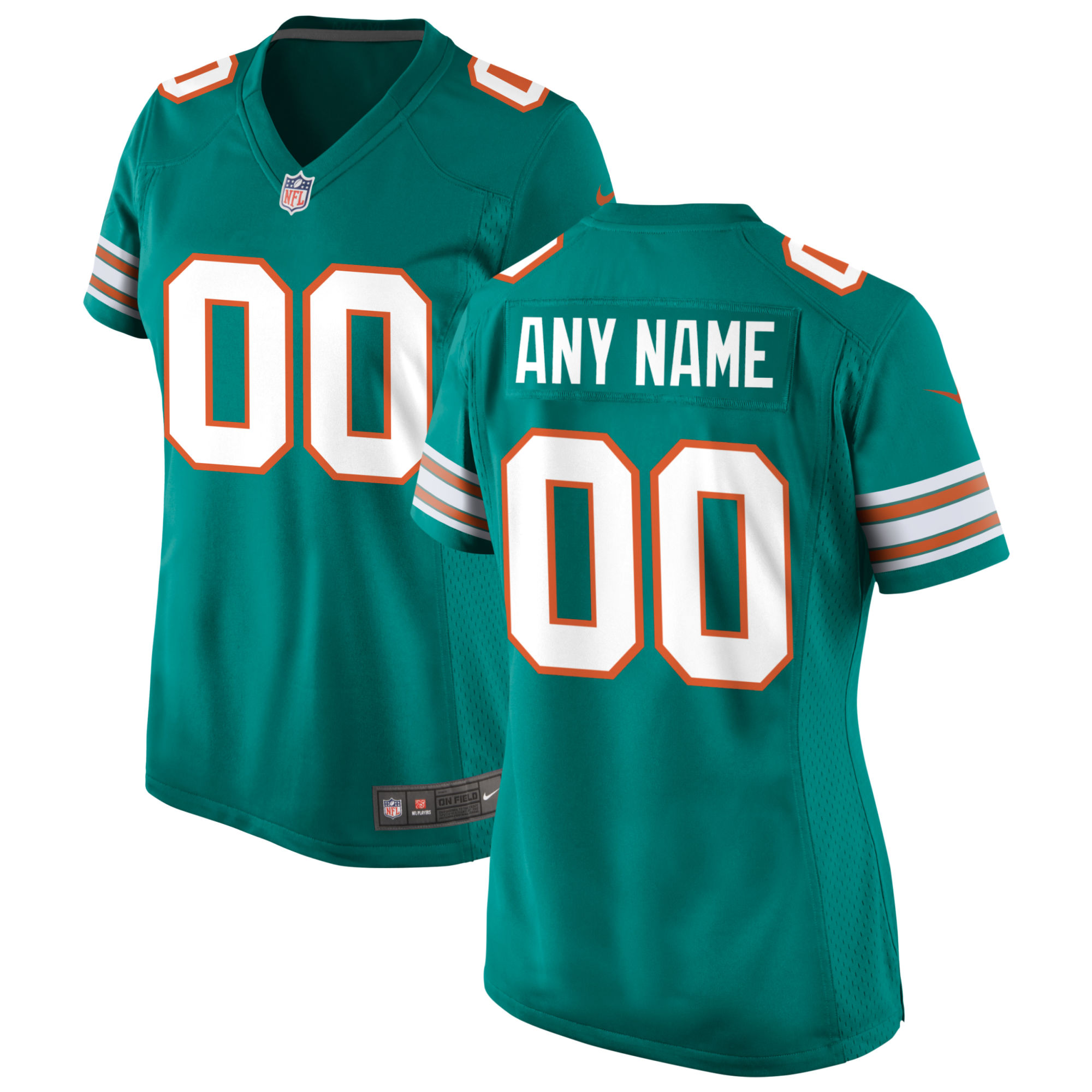 Miami Dolphins Nike Women's Alternate Custom Game Jersey - Aqua - vstockx