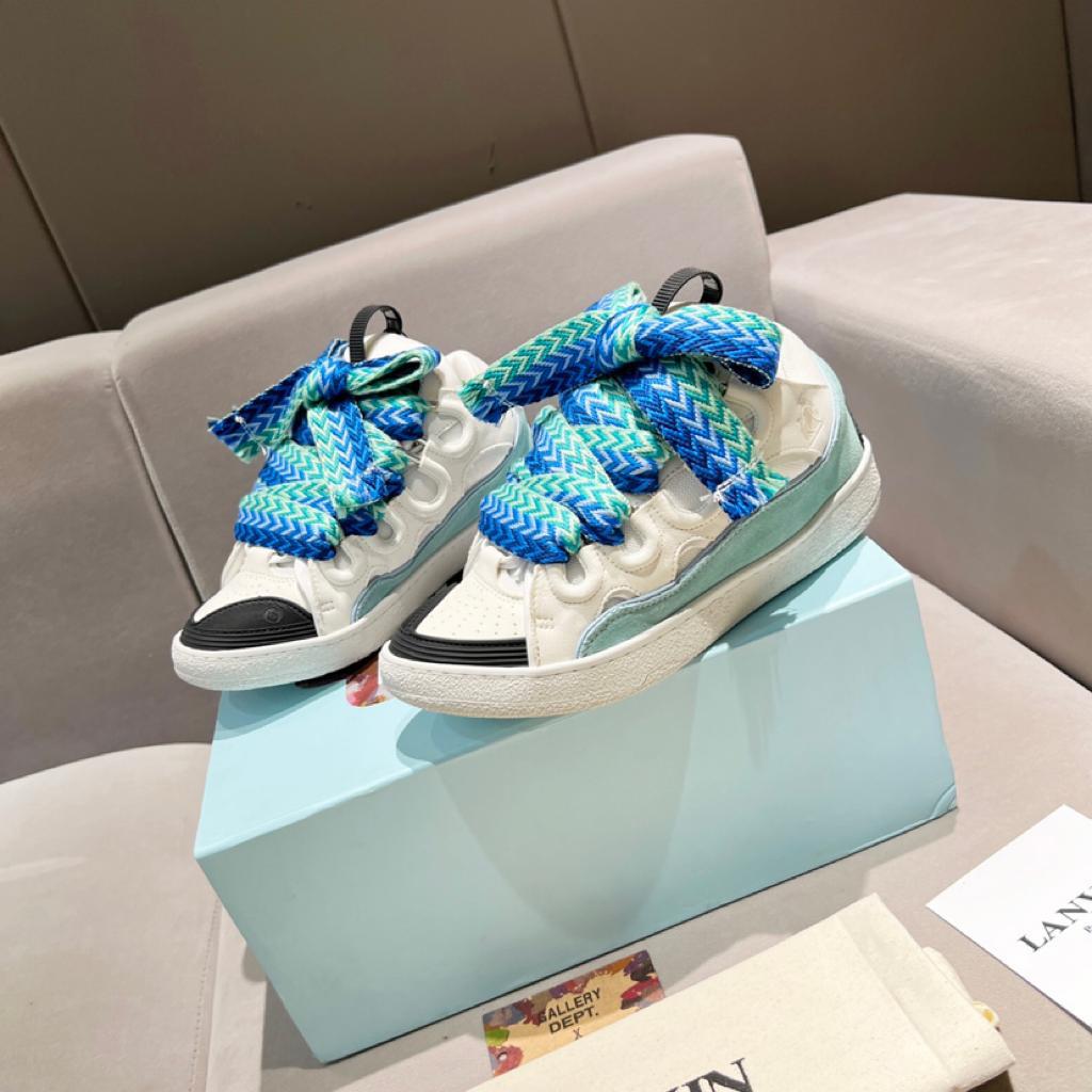 Lanvin Curb Sneaker White Blue - vstockx
