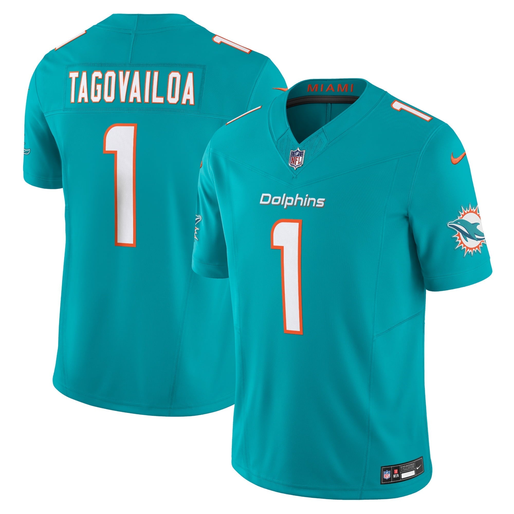 Men's Nike Tua Tagovailoa Aqua Miami Dolphins Vapor F.U.S.E. Limited Jersey - vstockx