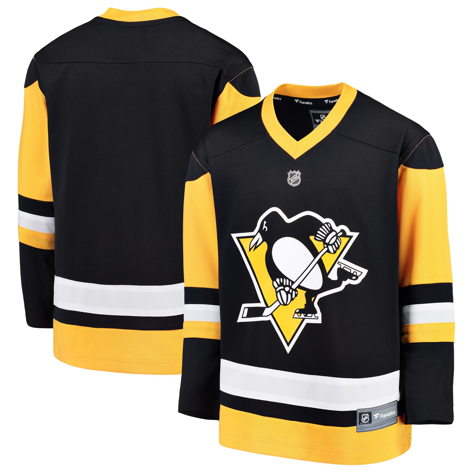 Pittsburgh Penguins Fanatics Branded Youth Home Replica Blank Jersey - Black - vstockx