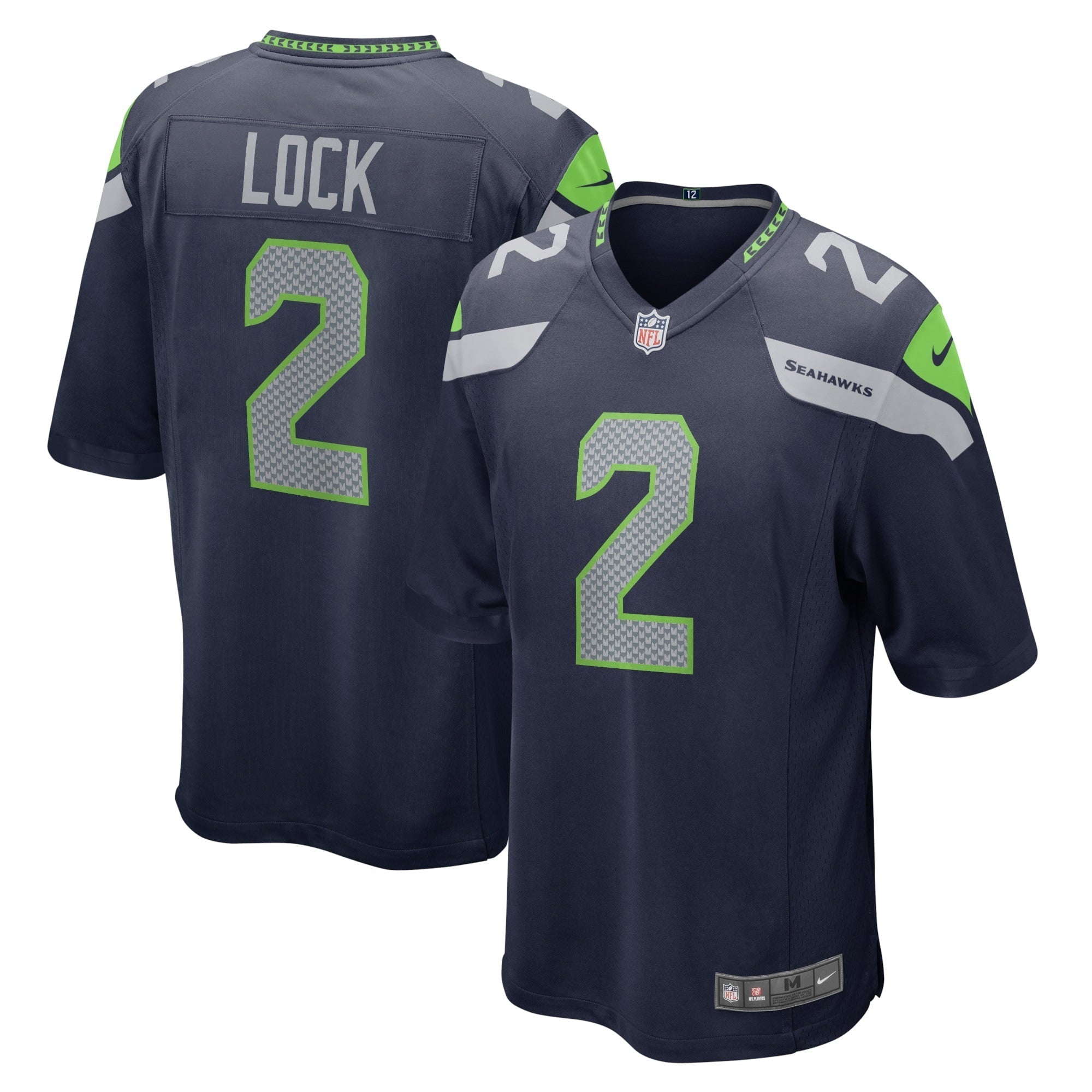 Men's Nike Drew Lock College Navy Seattle Seahawks Game Jersey - vstockx