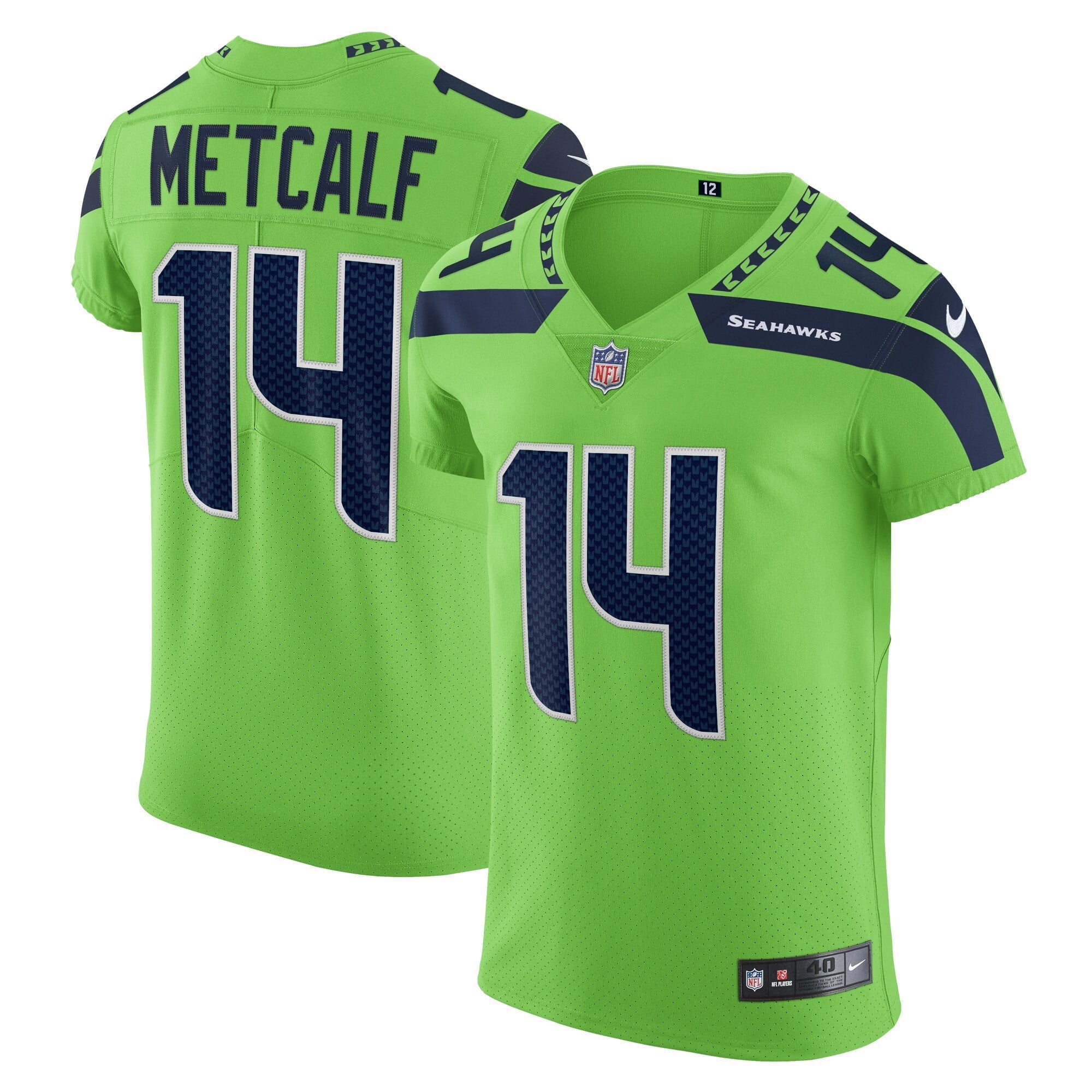 Men's Nike DK Metcalf Neon Green Seattle Seahawks Alternate Vapor Elite Player Jersey - vstockx