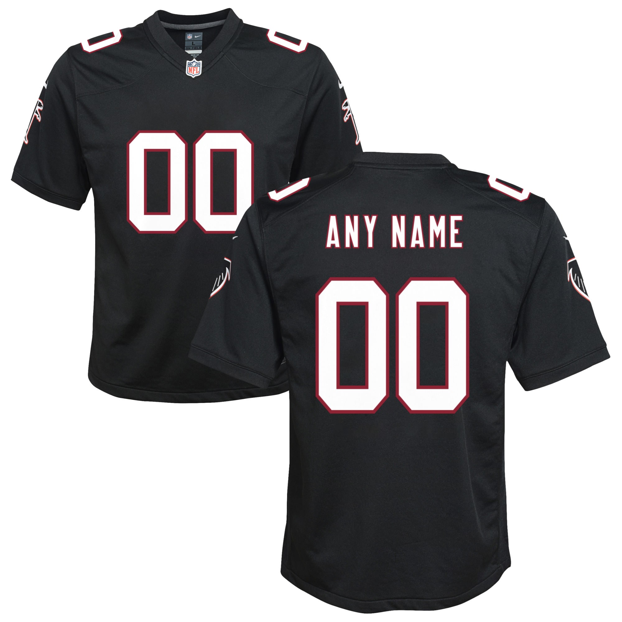 Atlanta Falcons Nike Youth Throwback Custom Game Jersey - Black - vstockx