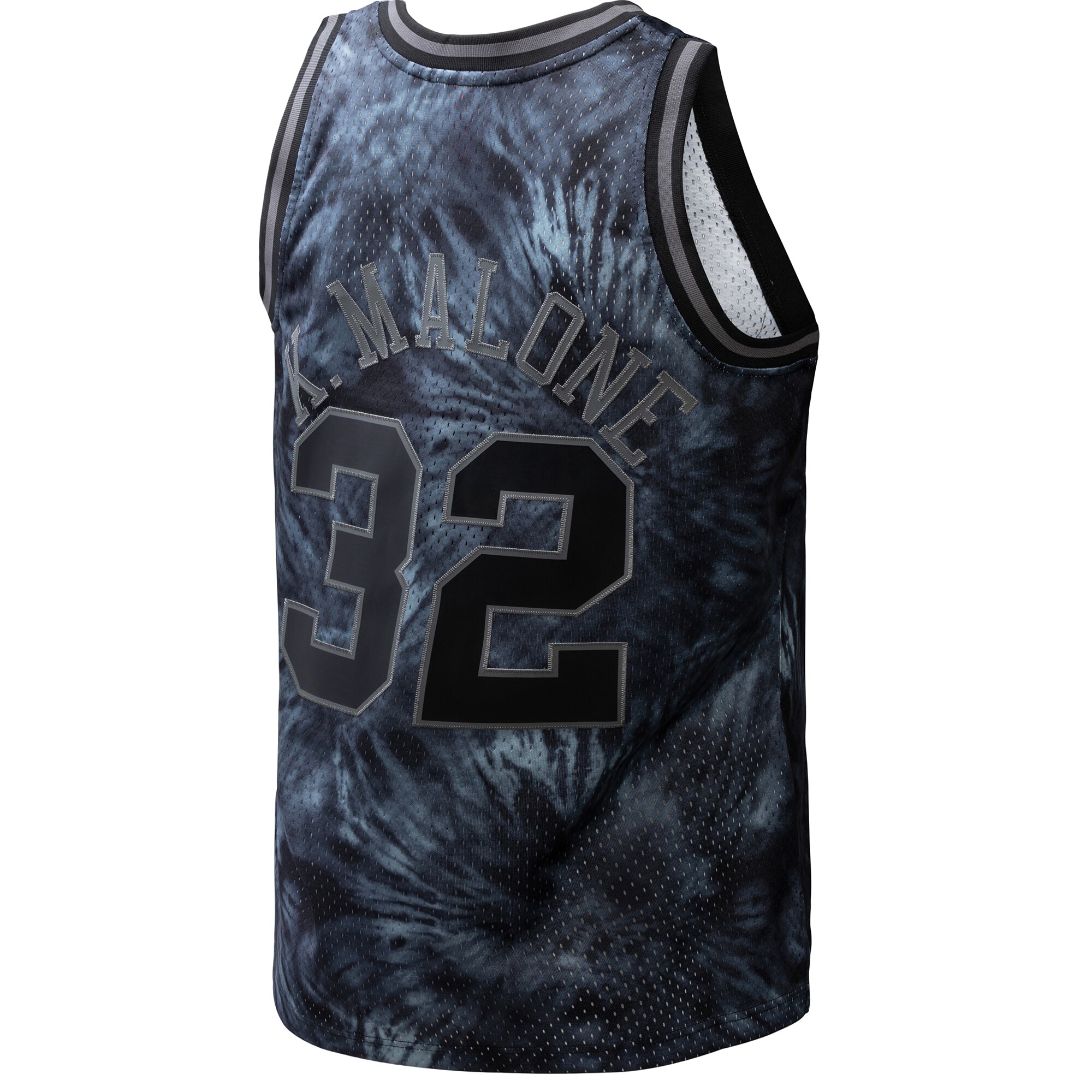 Karl Malone Utah Jazz Mitchell & Ness Hardwood Classics 1991/92 Tie-Dye Swingman Jersey - Black - vstockx
