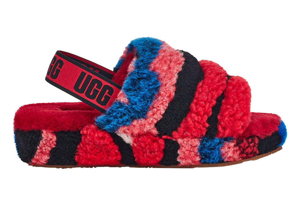 UGG Fluff Yeah Slide Cali Collage Red (Women's) - vstockx