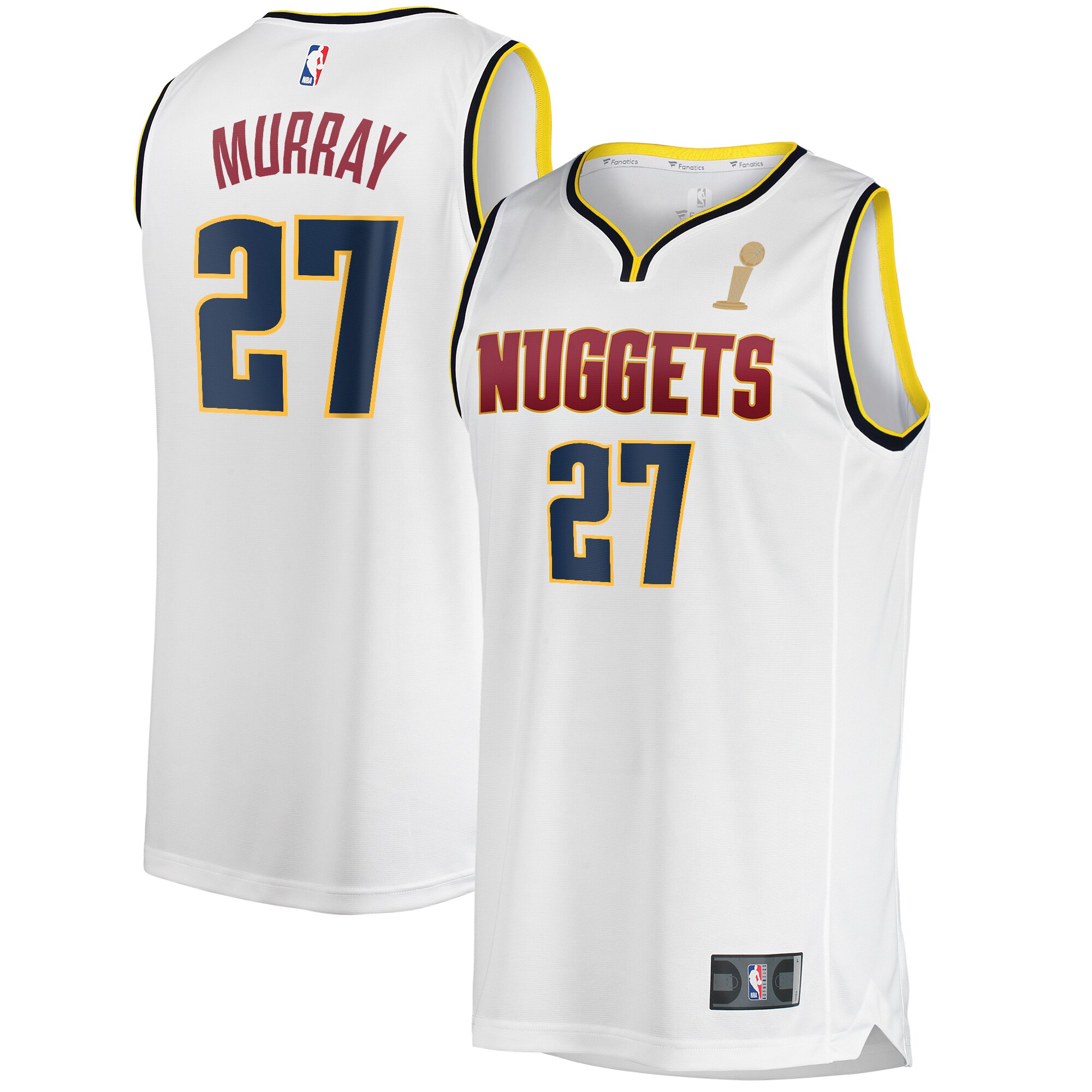 Jamal Murray Denver Nuggets Fanatics Branded Youth White 2023 NBA Finals Champions Fast Break Player Jersey - Association Edition - vstockx