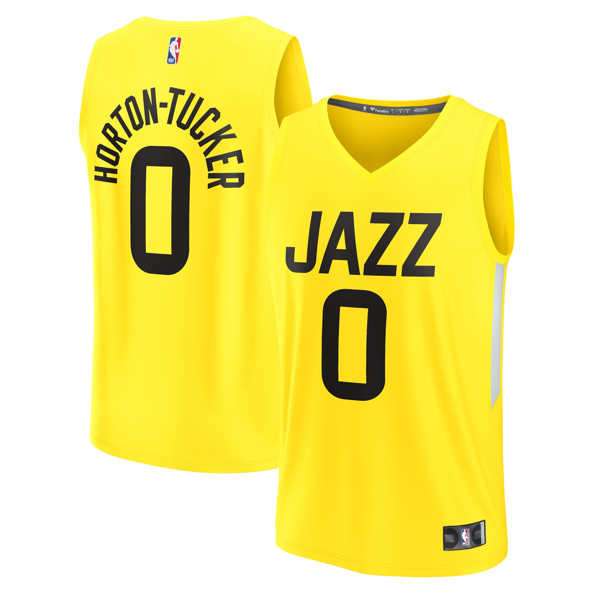Talen Horton-Tucker Utah Jazz Fanatics Branded 2022/23 Fast Break Replica Player Jersey - Icon Edition - Yellow - vstockx