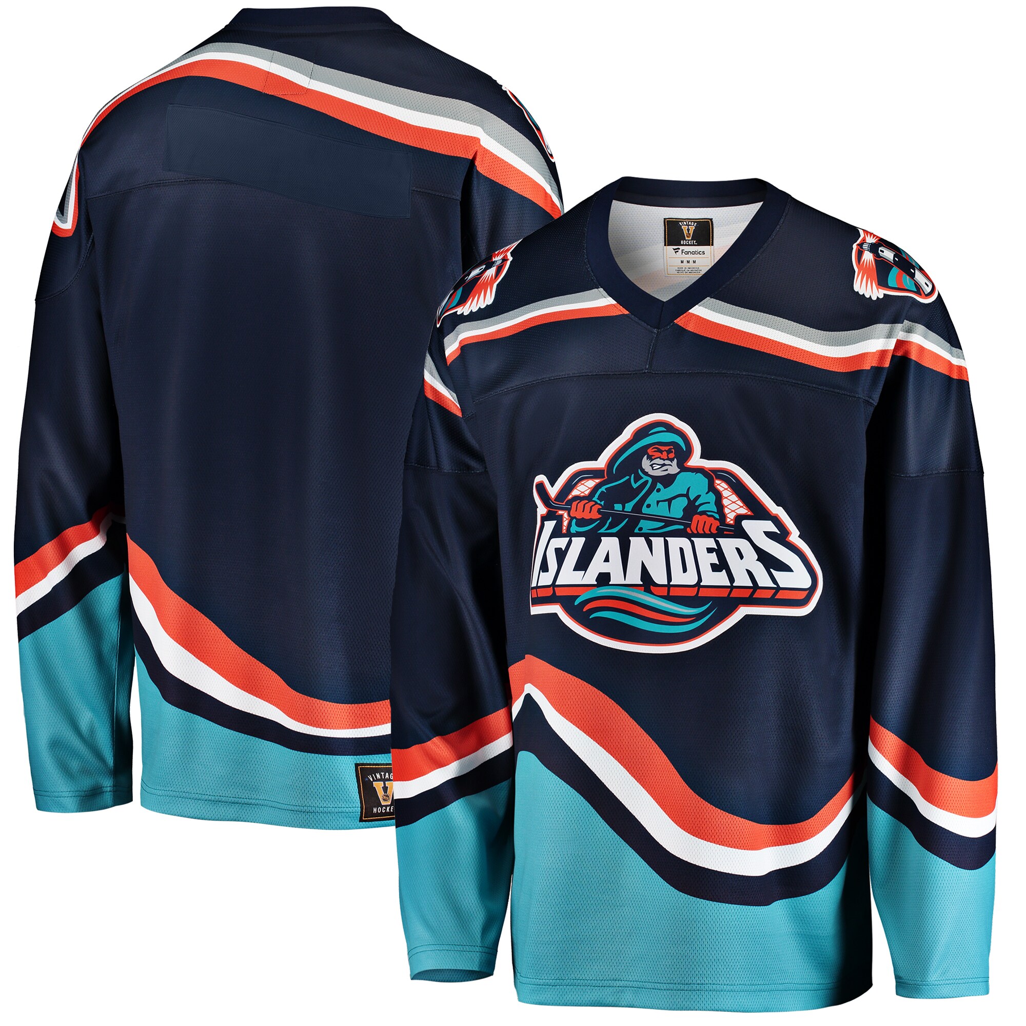New York Islanders Fanatics Branded Premier Breakaway Heritage Blank Jersey - Navy - vstockx