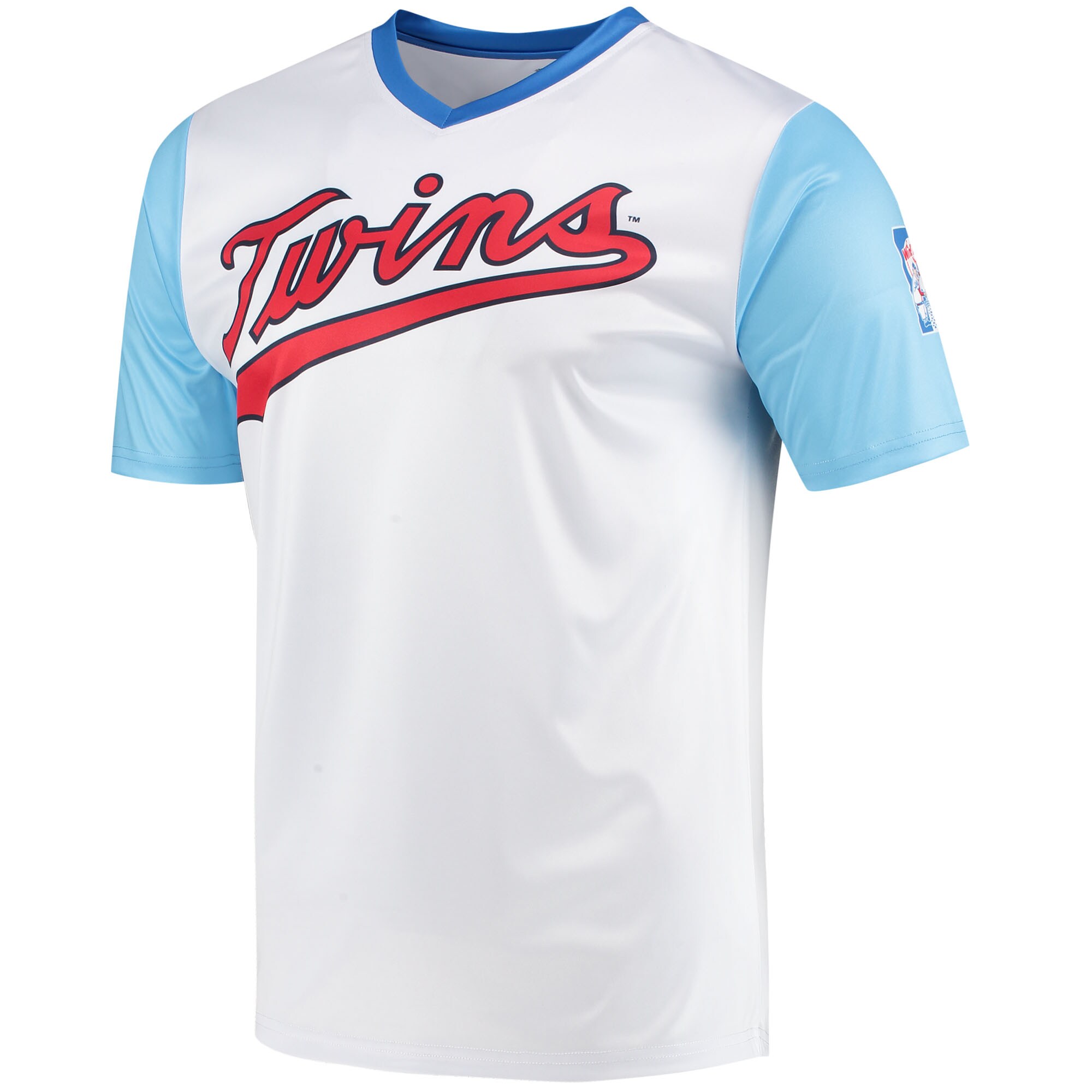 Minnesota Twins Stitches Cooperstown Collection Wordmark V-Neck Jersey - White - vstockx