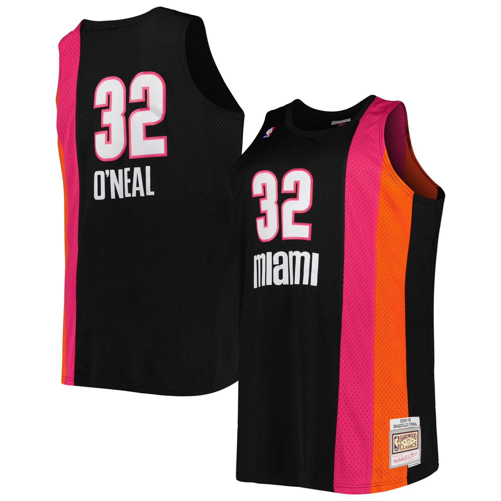 Shaquille O'Neal Miami Heat Mitchell & Ness Big & Tall Hardwood Classics 2005/06 Swingman Jersey - Black - vstockx
