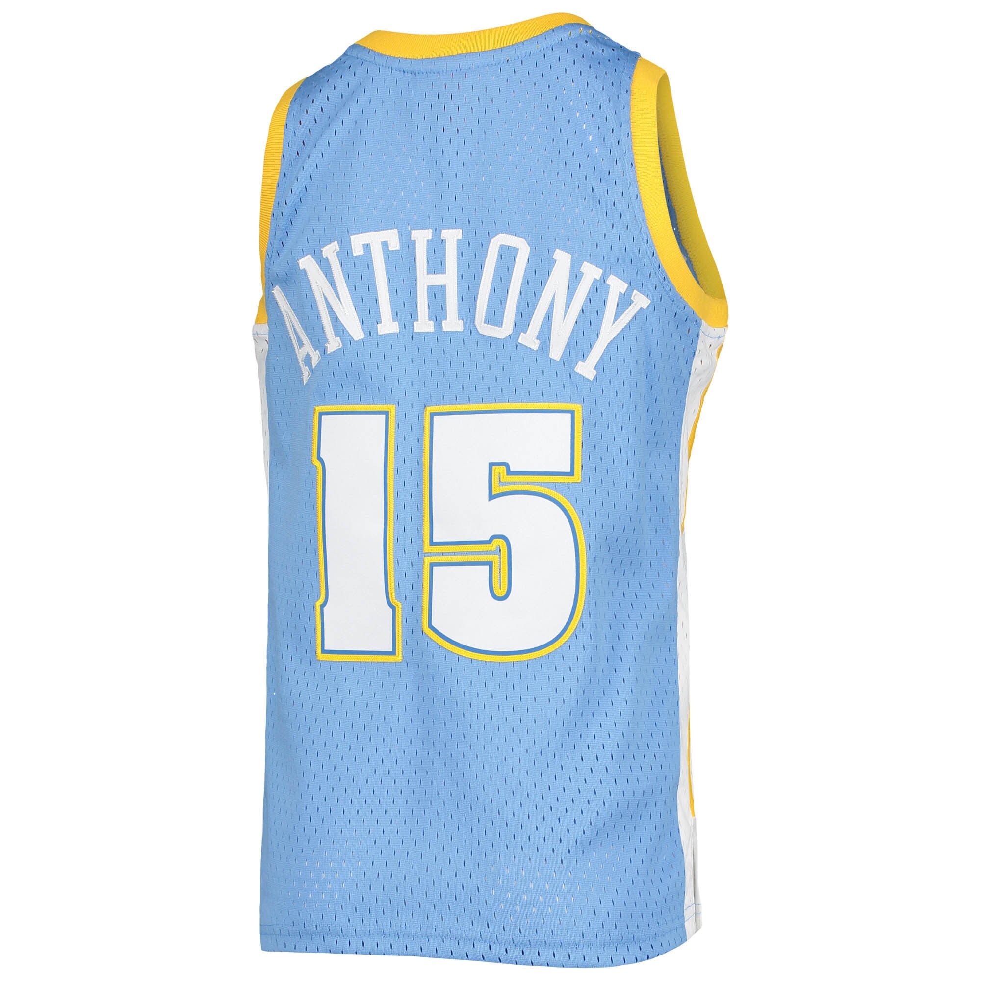 Carmelo Anthony Denver Nuggets Mitchell & Ness Youth 2003-04 Hardwood Classics Swingman Jersey - Powder Blue - vstockx