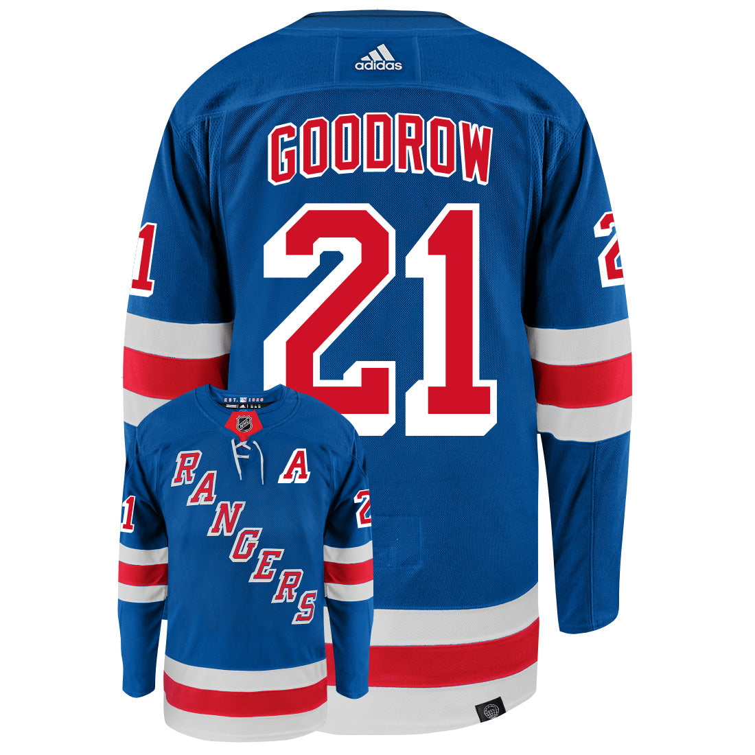 Barclay Goodrow New York Rangers Adidas Primegreen Authentic NHL Hockey Jersey - vstockx