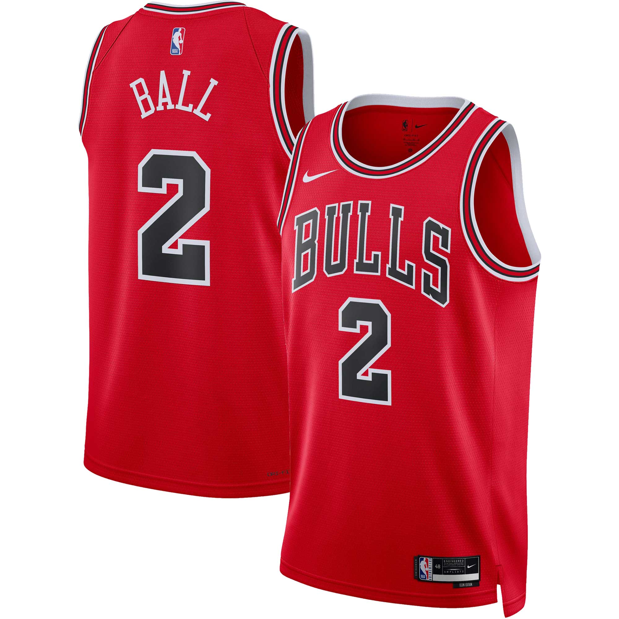 Lonzo Ball Chicago Bulls Nike Unisex Swingman Jersey - Association Edition - Red - vstockx