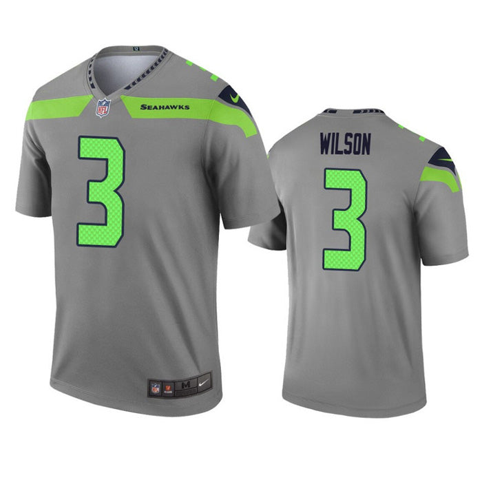 Men's Seattle Seahawks Russell Wilson Inverted Legend Jersey - Gray - vstockx