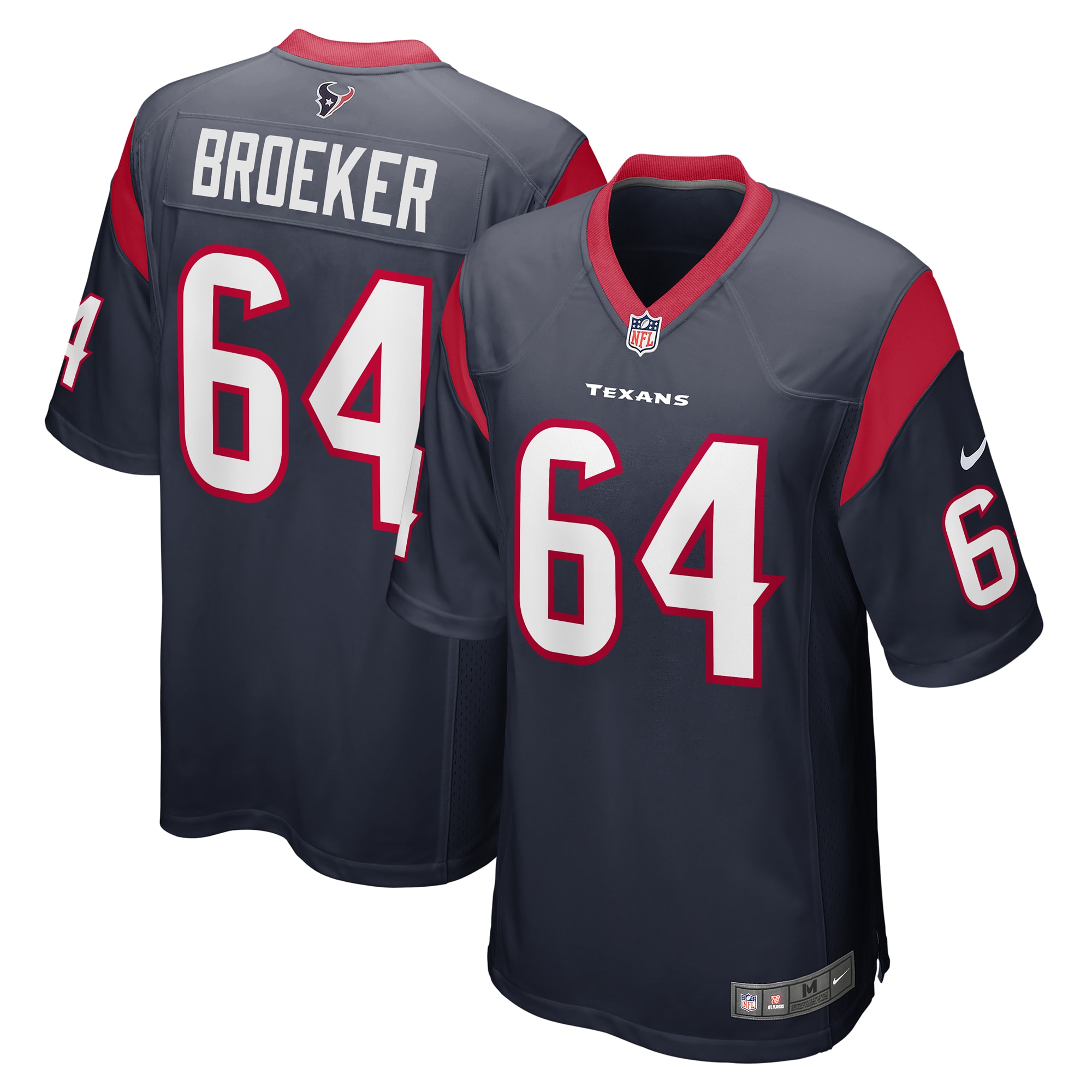 Nick Broeker Houston Texans Nike Team Game Jersey - Navy - vstockx